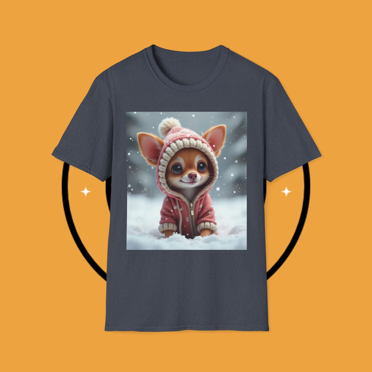 Winter Chihuahua Snow T-Shirt - Cozy Holiday Dog Art - Christmas Pet Hoodie Tee - Cute Winter Animal Shirt