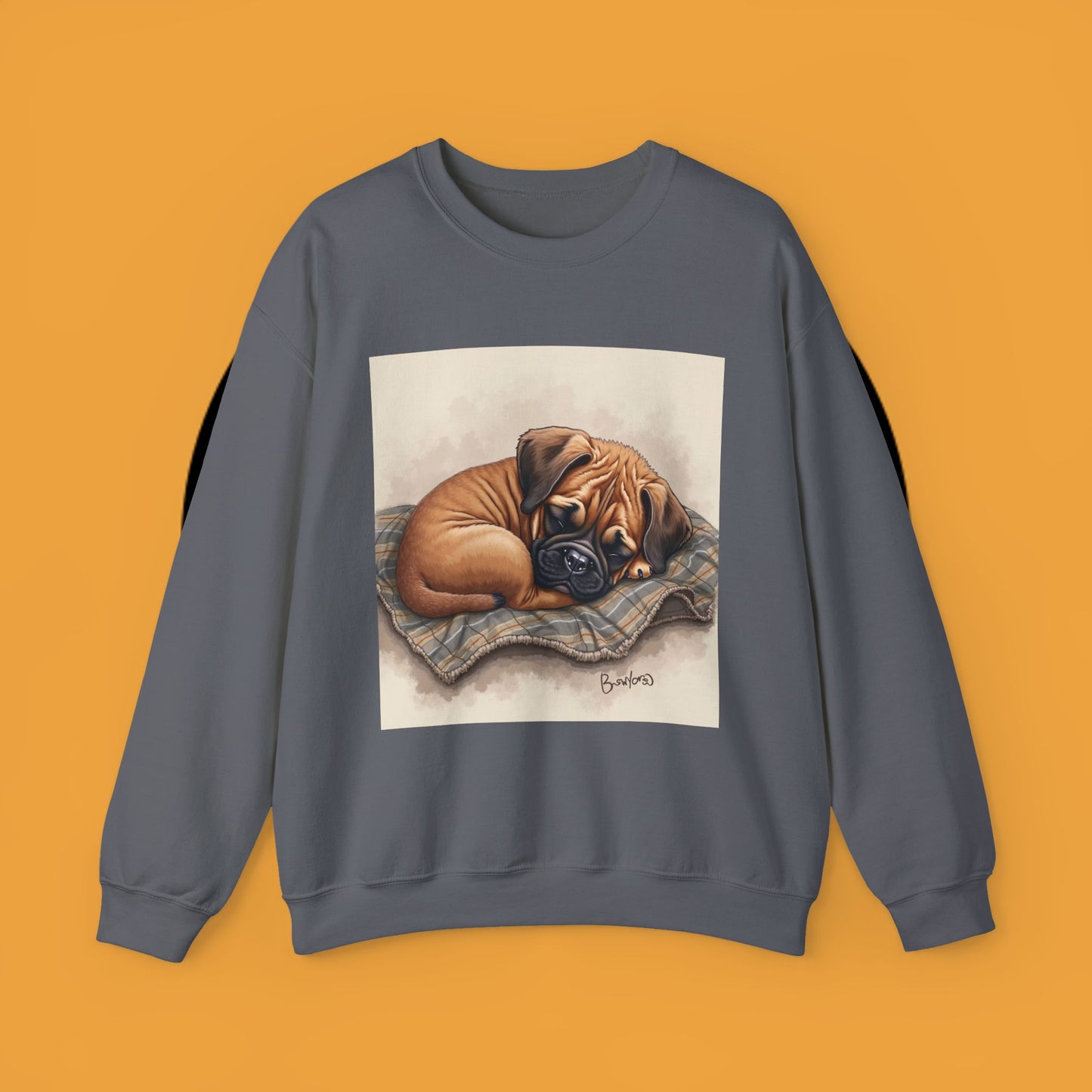 Sleeping Boxer Puppy Crewneck Sweatshirt - Cozy Dog Art Design - Comfort Wear for Pet Lovers