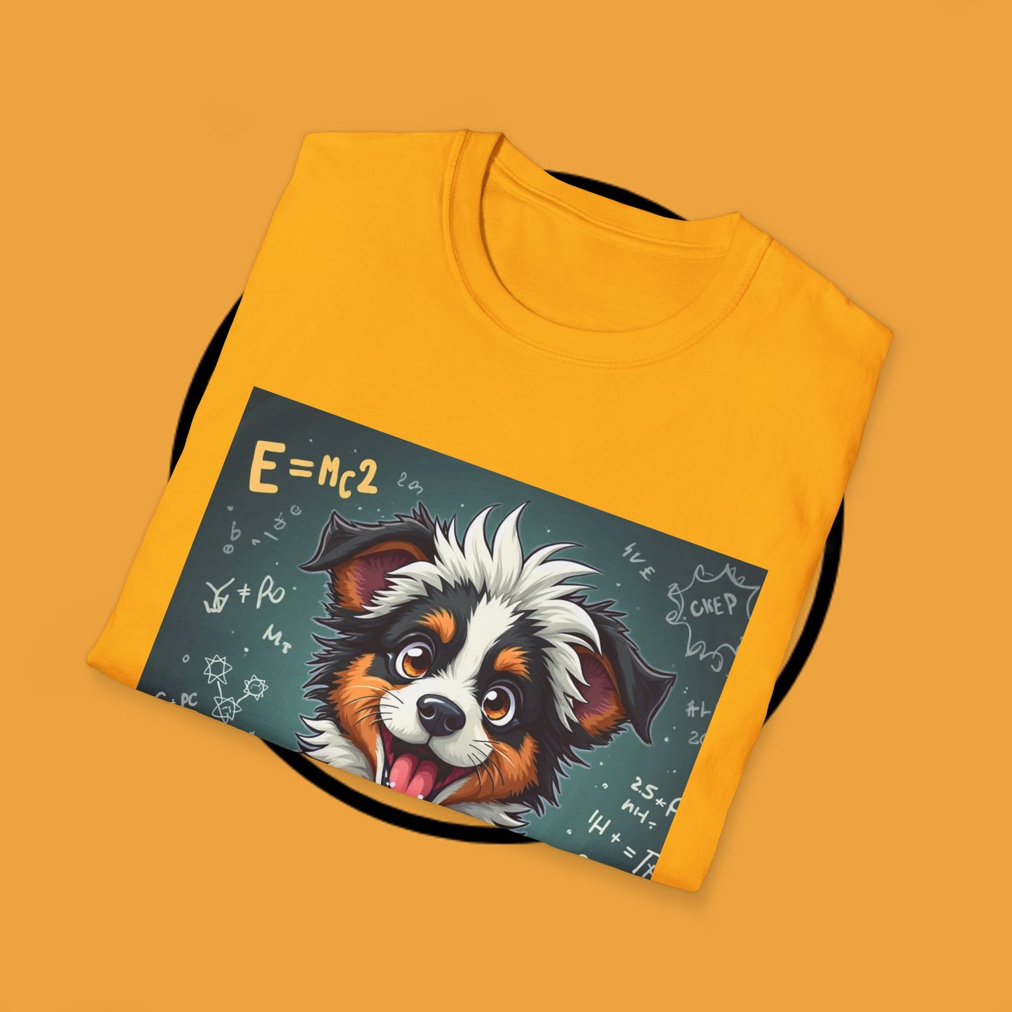 "Einstein Border Collie - Genius Puppy Professor" - Educational Dog T-Shirt - Smart Border Collie Science T-Shirt - Genius Puppy Professor Math Physics Tee | Educational Dog Gift