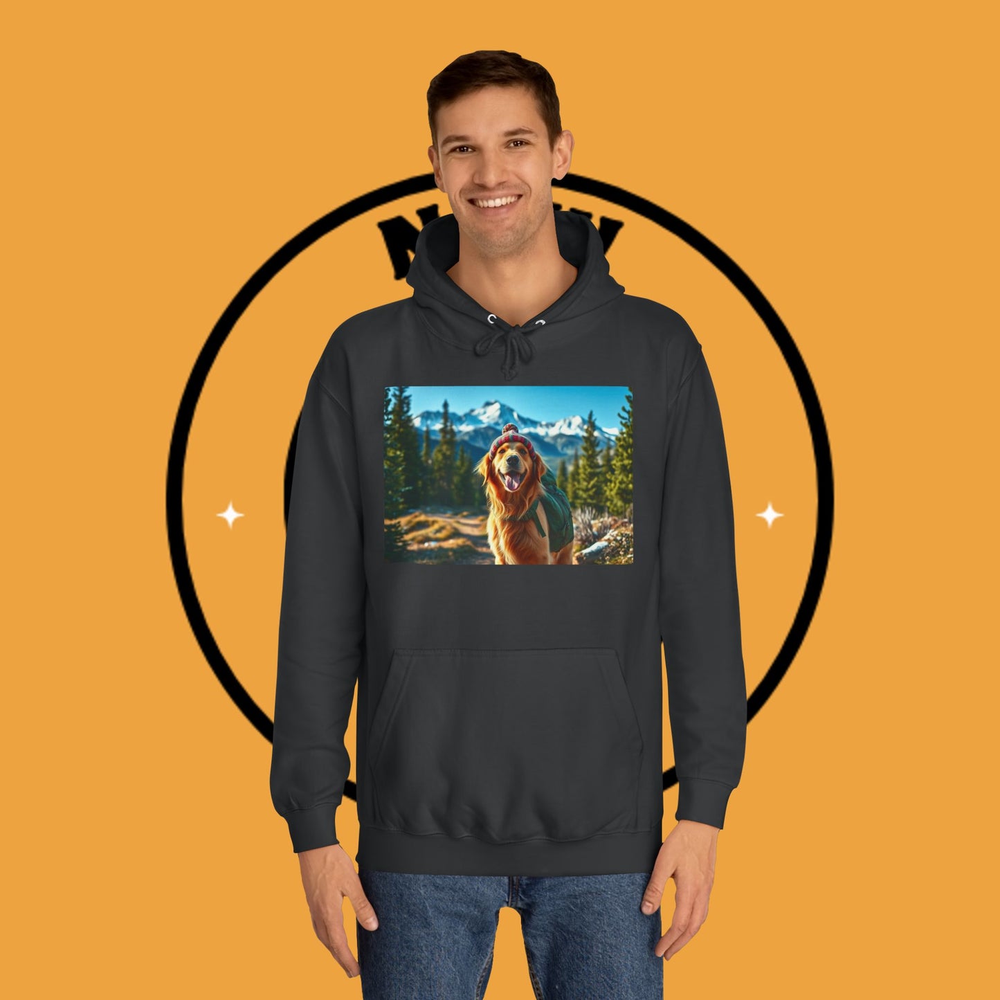 Adventure Awaits – Golden Retriever Mountain Hike Hoodie - Unisex Hoodies