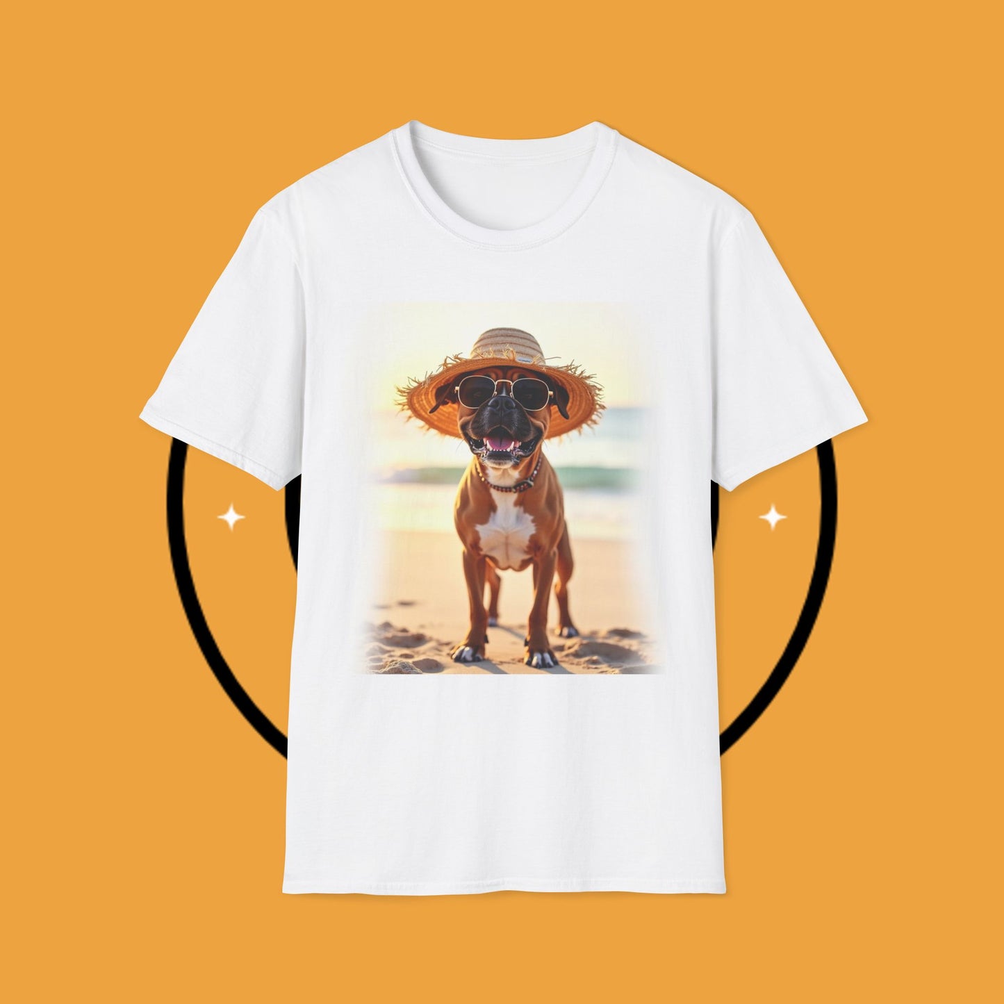 "Vacation Boxer Beach Vibes" Premium Summer T-Shirt / Beach Boxer Dog T-Shirt - Vacation Vibes Summer Pup Tee