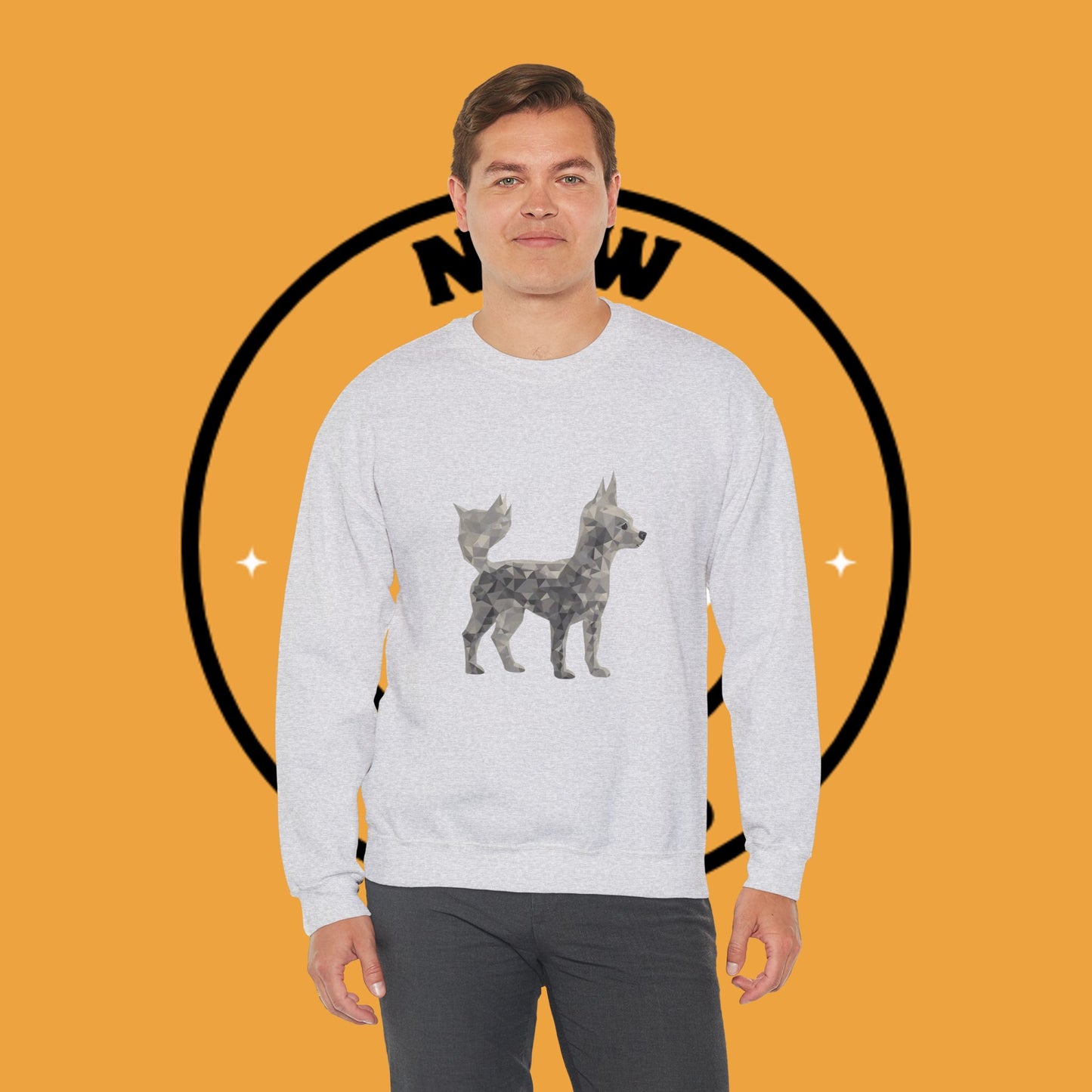 Geometric Chihuahua Sweatshirt | Low Poly Dog Art Crewneck | Modern Pet Lover Gift
