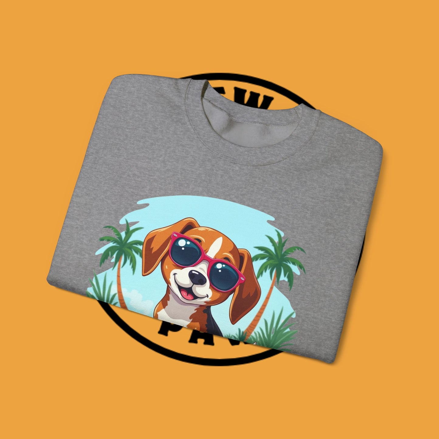 Dog Lover Crewneck Sweatshirt - Beagle surfista - Cool Summer Beagle Surfboard Sweatshirt β Perfect for Beach Vibes!