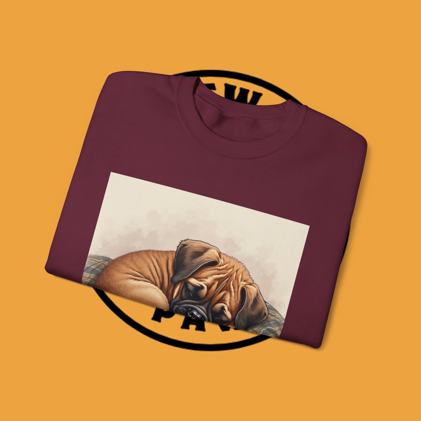 Sleeping Boxer Puppy Crewneck Sweatshirt - Cozy Dog Art Design - Comfort Wear for Pet Lovers