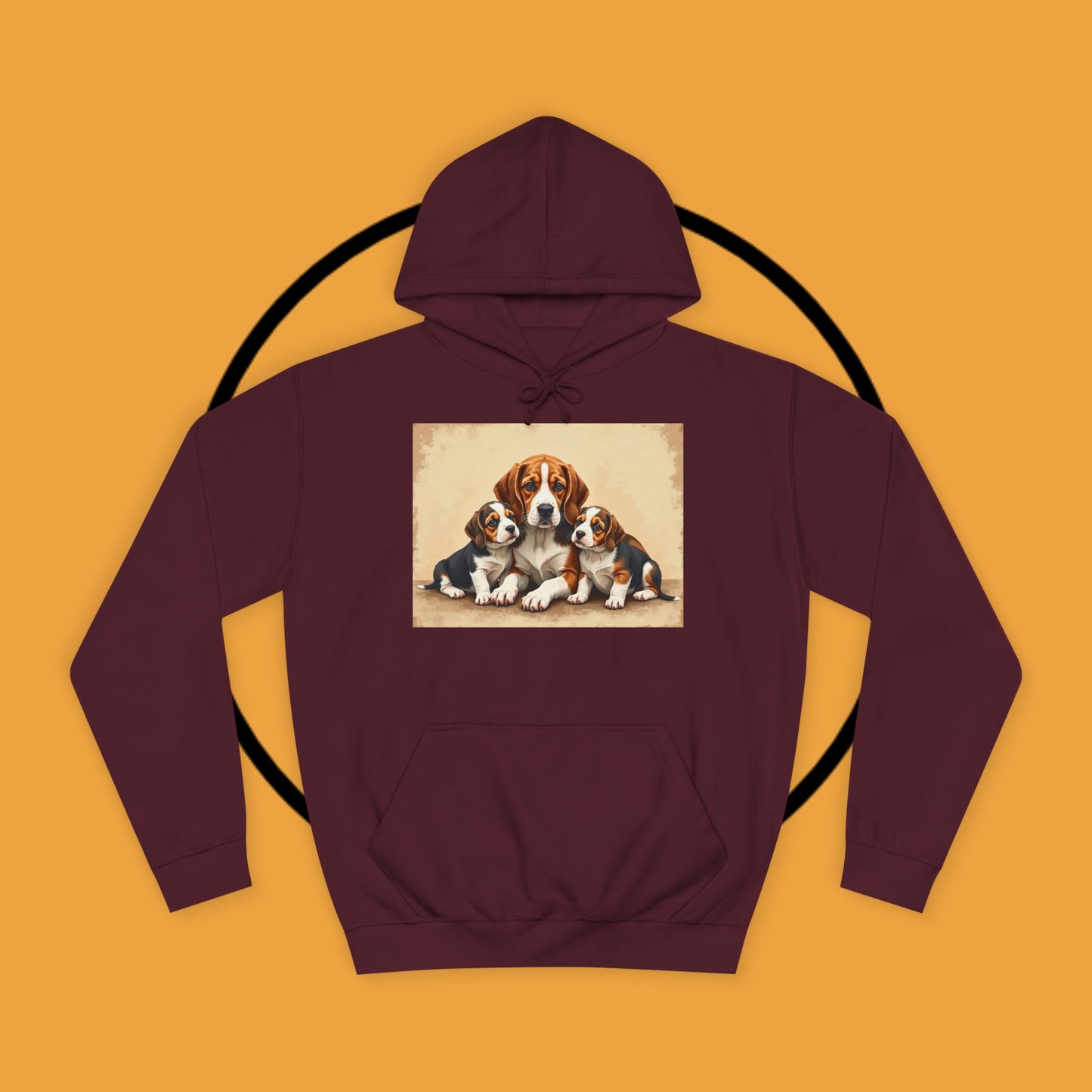 π¨βπ©βπ§βπ¦ Beagle Family Portrait Hoodie - Love Multiplied by Three! πΎ - Unisex Hoodie