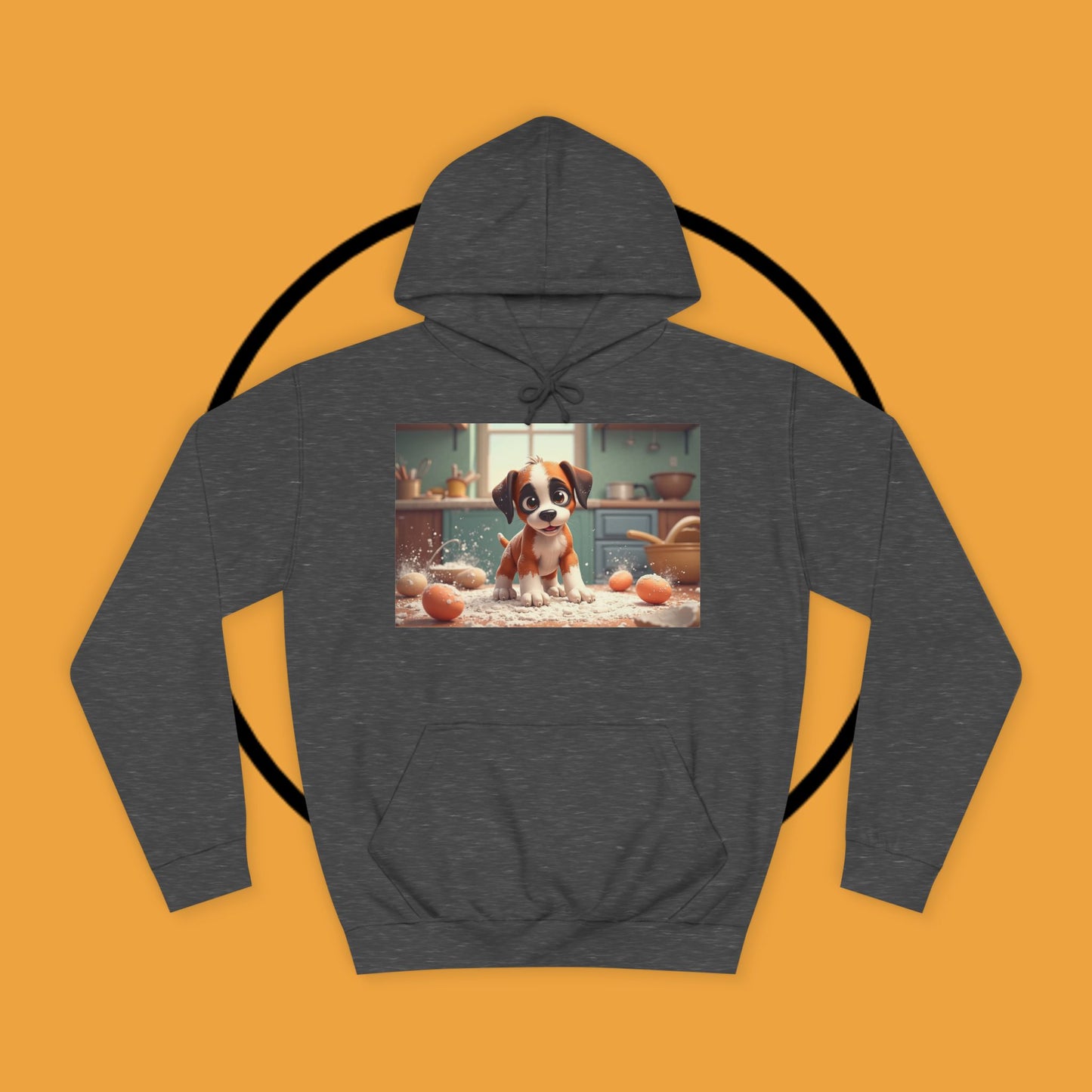 Adorable Mischievous Boxer Puppy Hoodie - Cute Kitchen Chaos Design | Dog Lover Gift