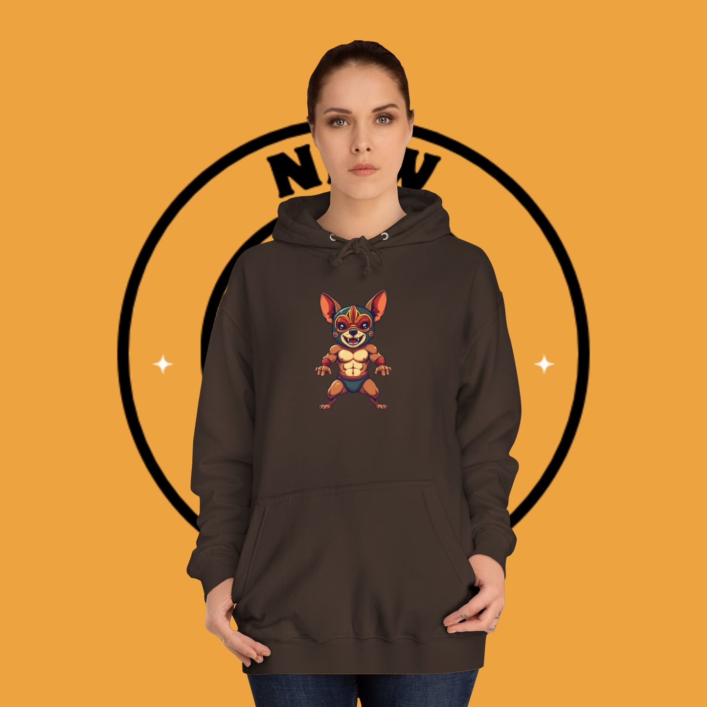 "Luchador Chihuahua Wrestling Hoodie | Mexican Lucha Libre Dog Mask | Wrestler Pet Art | Funny Fighting Dog Gift"