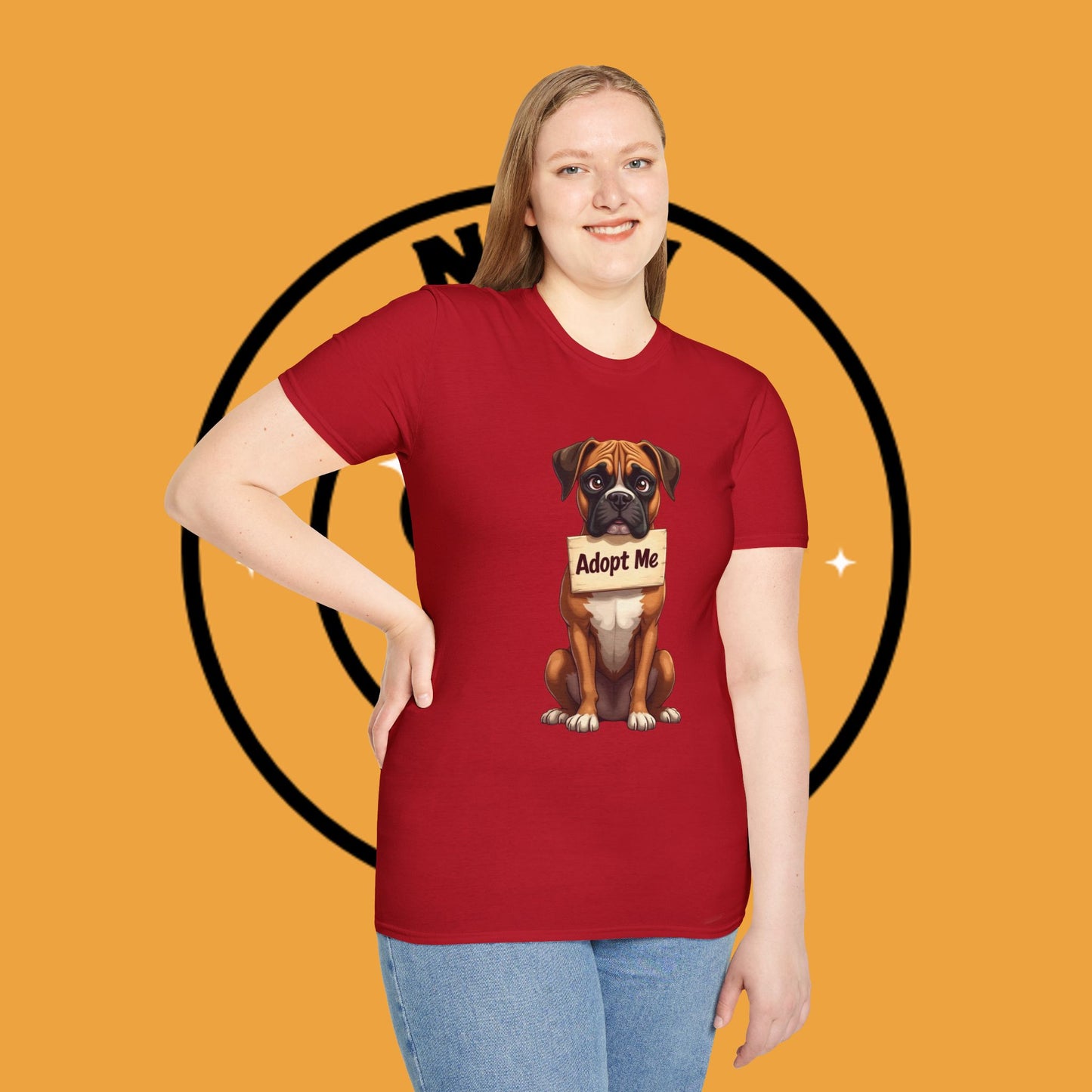 Adopt Me Boxer Dog T-Shirt - Cute Animal Rescue Awareness Tee for Dog Lovers
