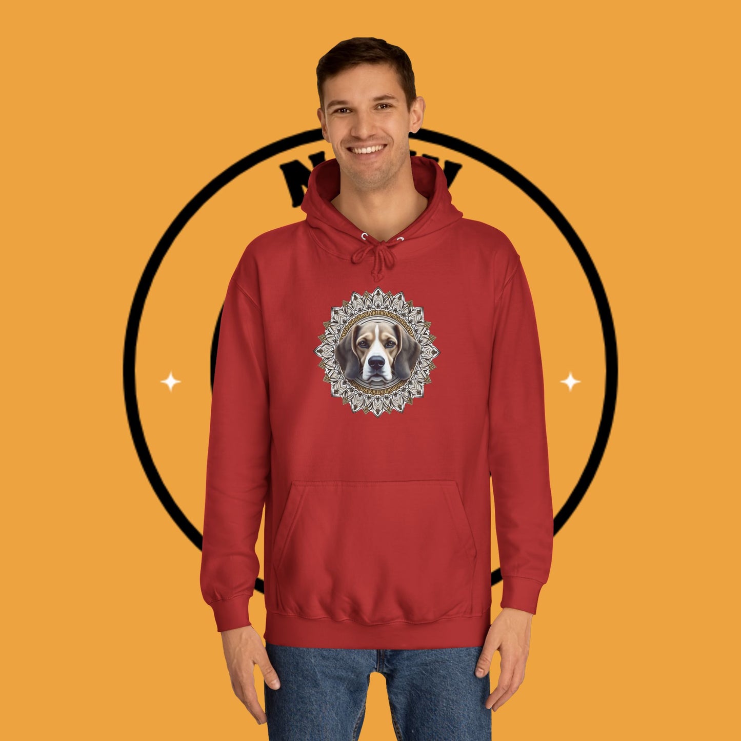 🕉️ Sacred Beagle Mandala Hoodie - Where Spirituality Meets Canine Love! ✨Royal Beagle Mandala Hoodie 🐾✨- Unisex Hoodie