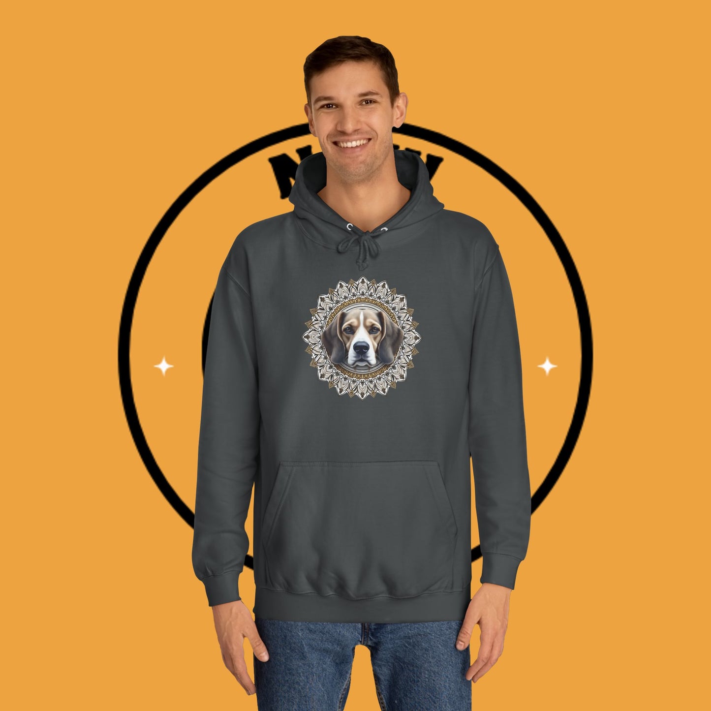 🕉️ Sacred Beagle Mandala Hoodie - Where Spirituality Meets Canine Love! ✨Royal Beagle Mandala Hoodie 🐾✨- Unisex Hoodie