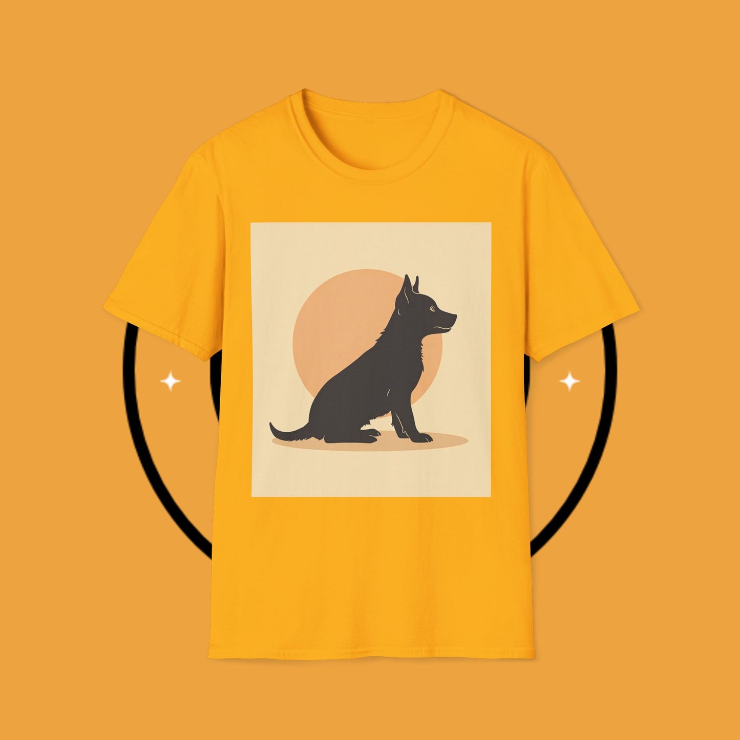 Border Collie Silhouette T-Shirt - Minimalist Sunset Design | Dog Lover Graphic Tee