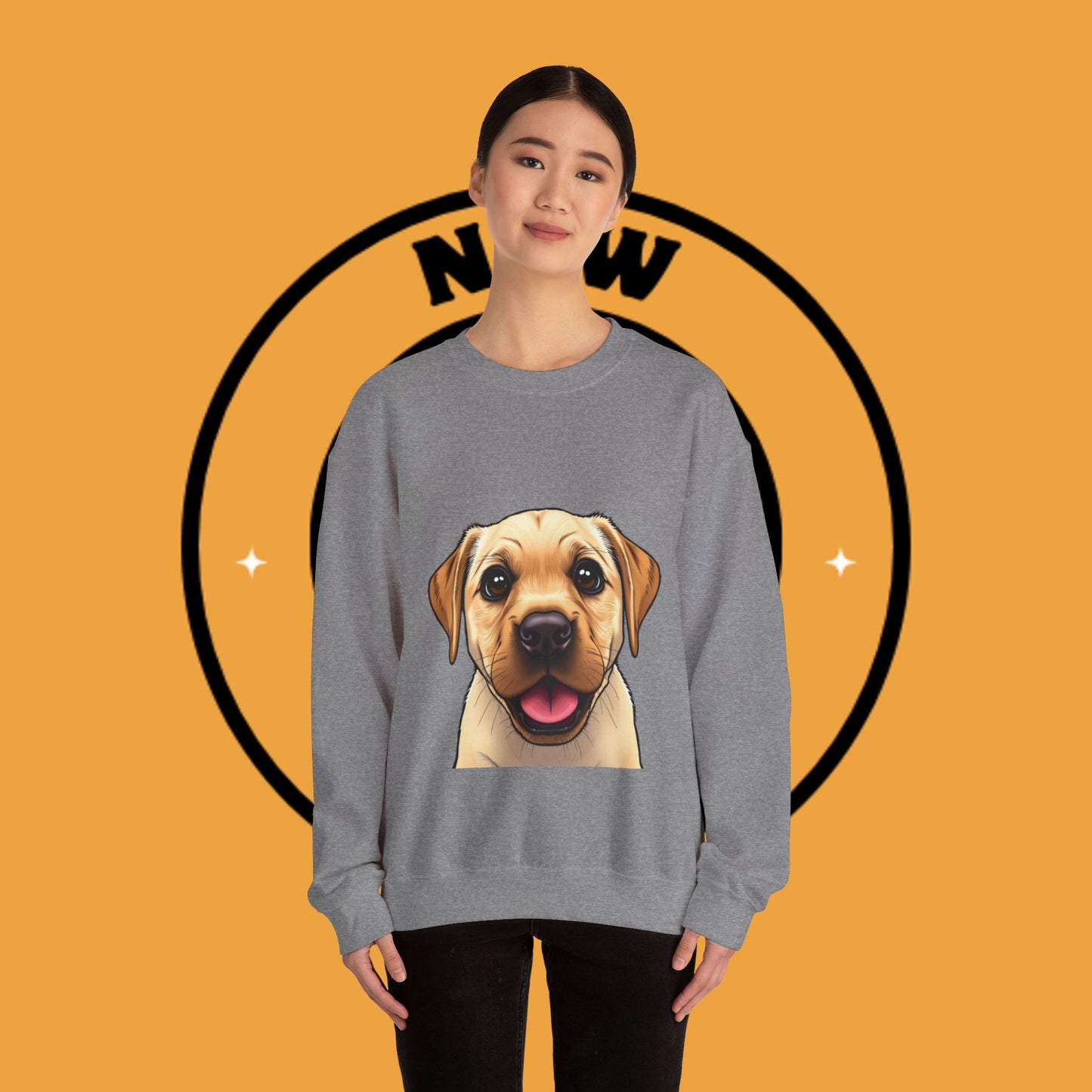 Labrador Puppy Crewneck Sweatshirt - Cartoon Dog Digital Art