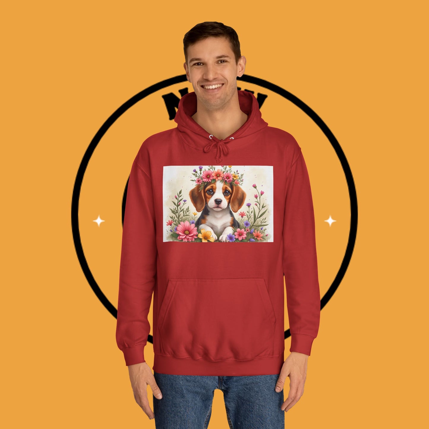 ๐ธ Enchanted Garden Beagle Hoodie - Where Cuteness Blooms! ๐ถ - Unisex Hoodie