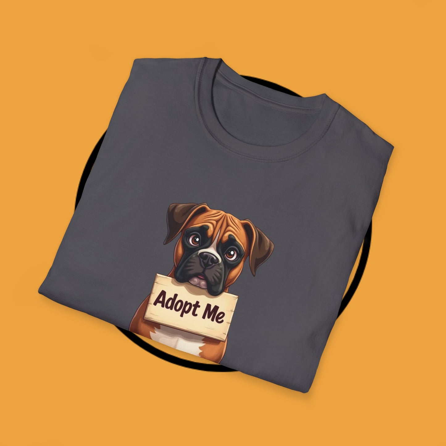 Adopt Me Boxer Dog T-Shirt - Cute Animal Rescue Awareness Tee for Dog Lovers