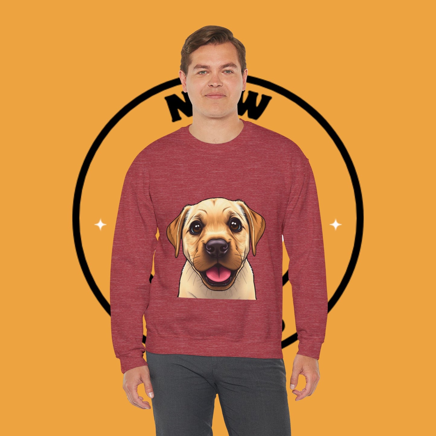 Labrador Puppy Crewneck Sweatshirt - Cartoon Dog Digital Art