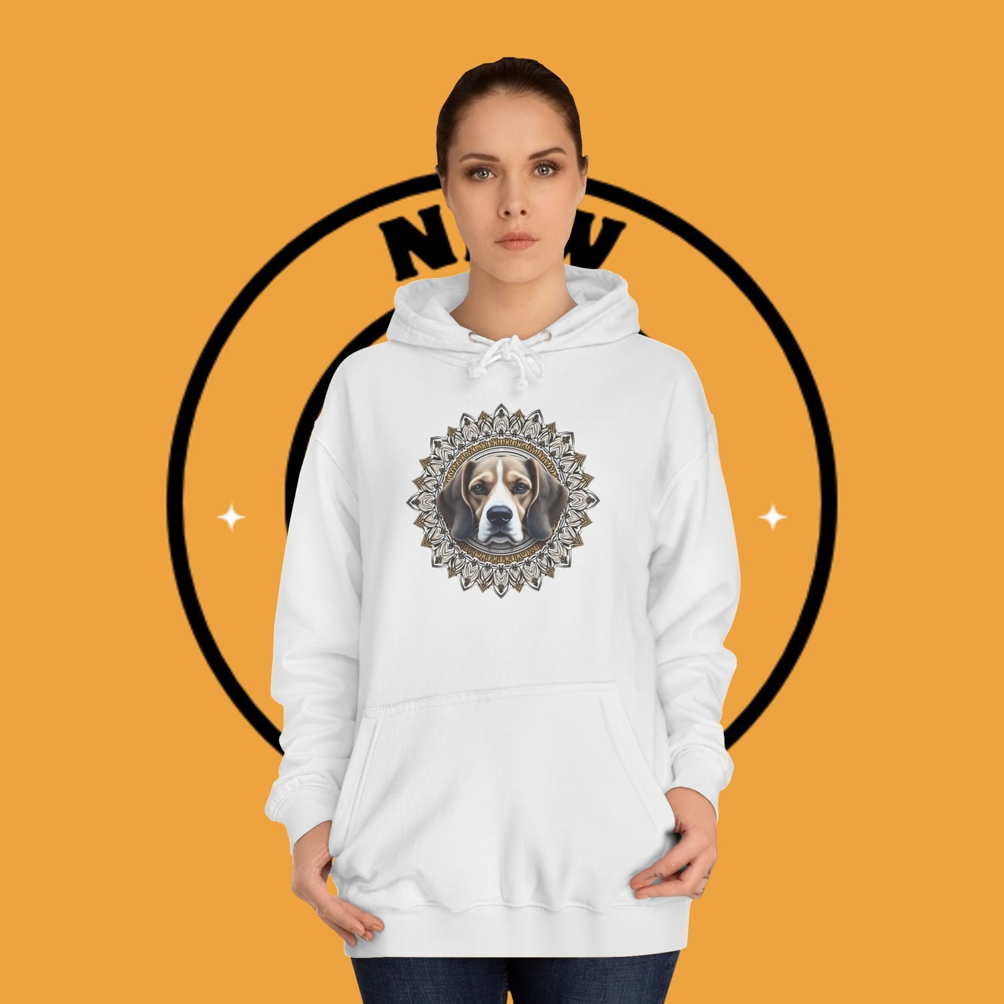 🕉️ Sacred Beagle Mandala Hoodie - Where Spirituality Meets Canine Love! ✨Royal Beagle Mandala Hoodie 🐾✨- Unisex Hoodie