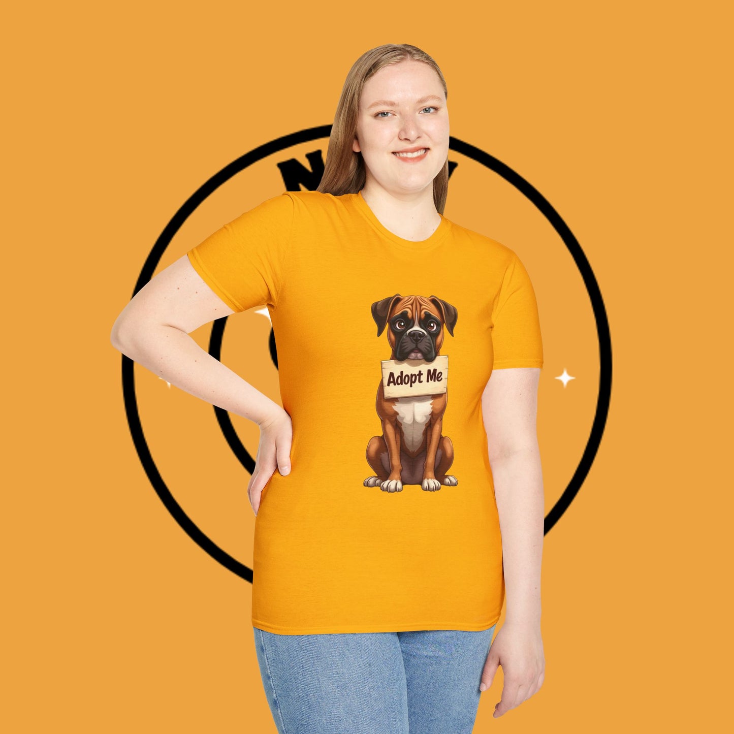 Adopt Me Boxer Dog T-Shirt - Cute Animal Rescue Awareness Tee for Dog Lovers