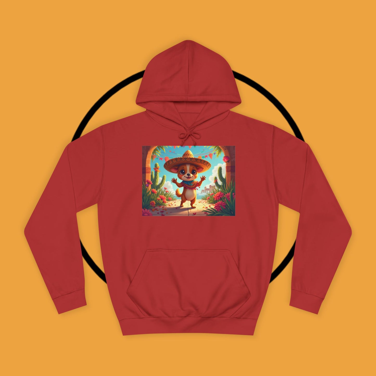 "Mexican Sombrero Chihuahua Hoodie | Fiesta Dog Celebration Wear | Authentic México Desert Art | Cinco de Mayo Gift"