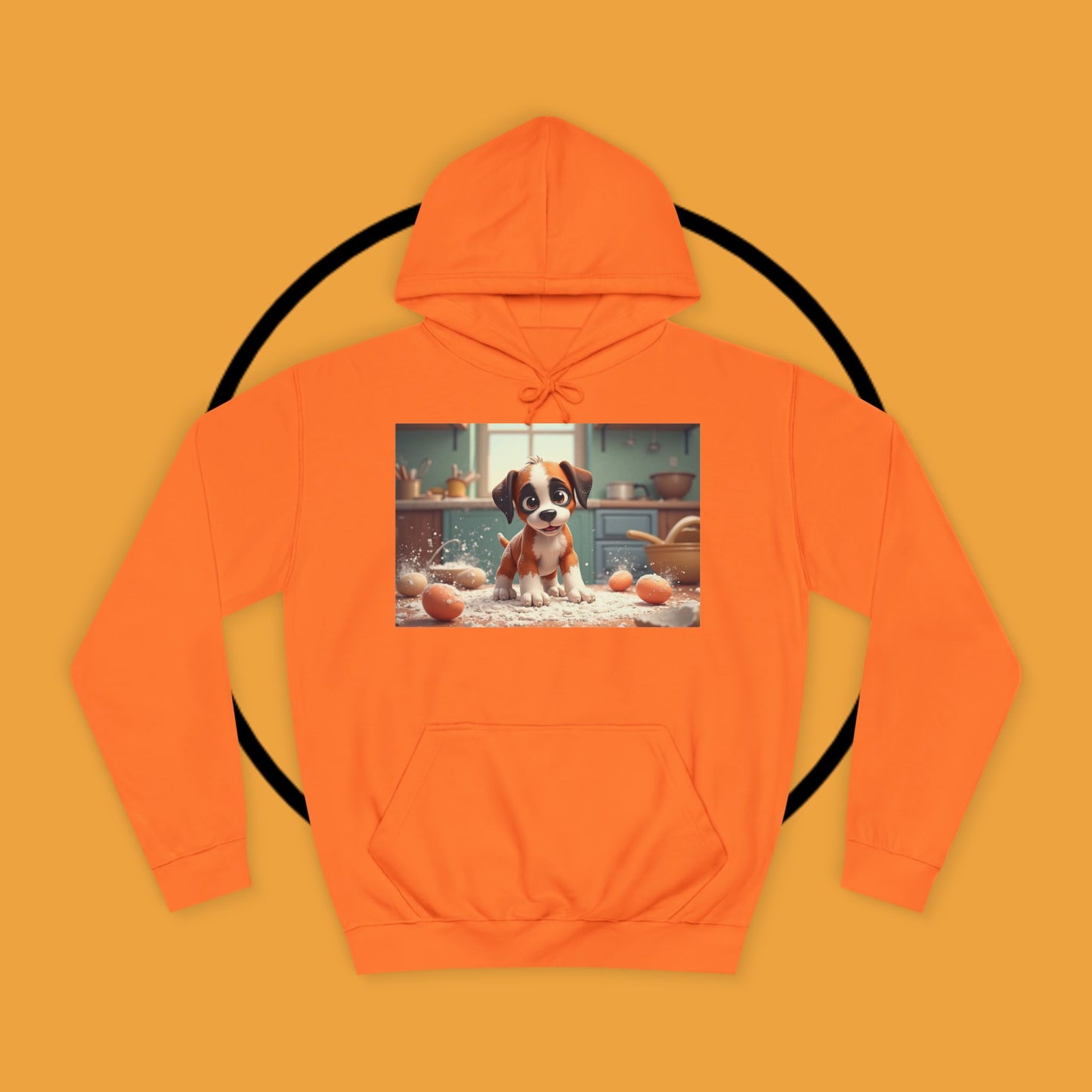 Adorable Mischievous Boxer Puppy Hoodie - Cute Kitchen Chaos Design | Dog Lover Gift