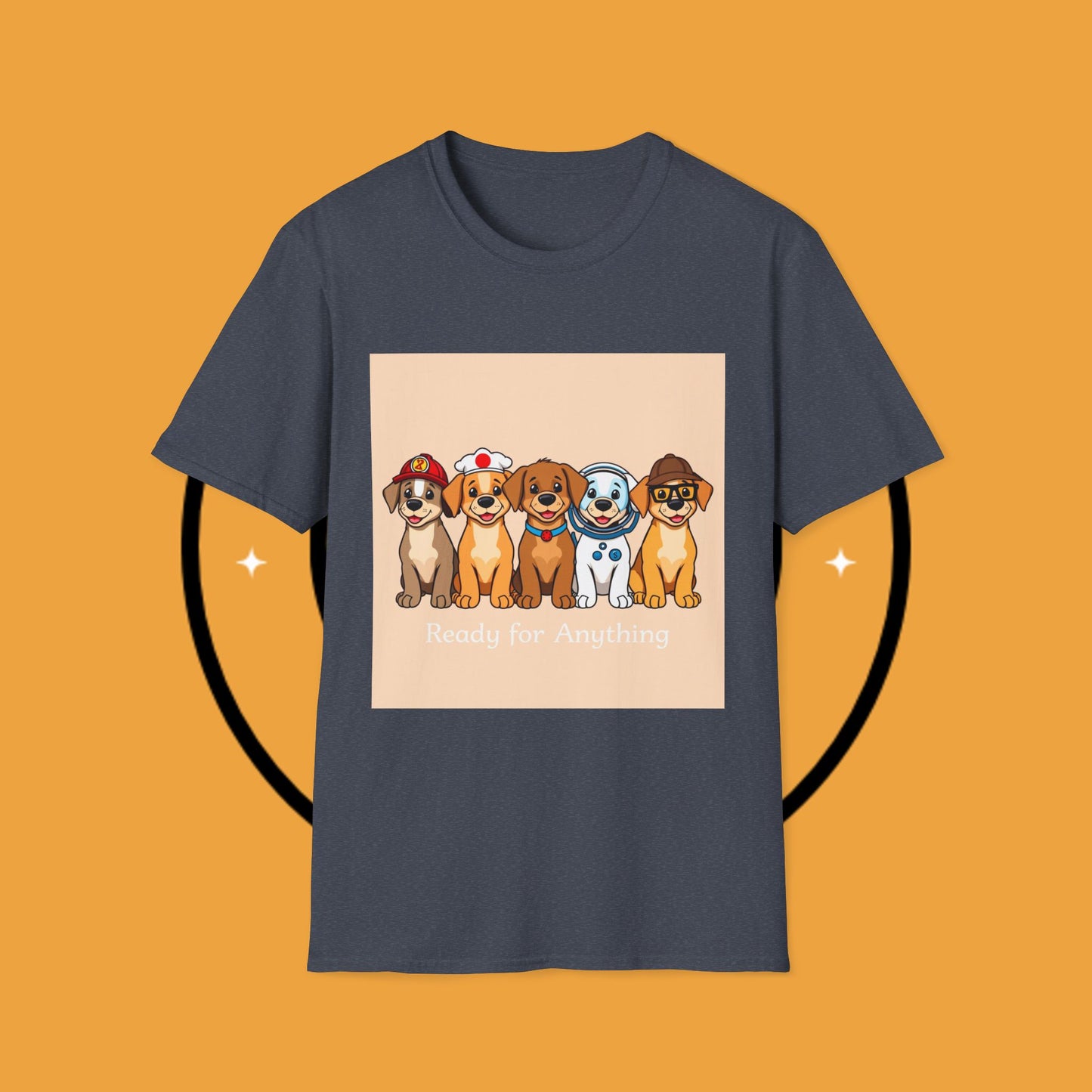 Puppy Professionals ๐พ | Ready for Anything T-Shirt for Career - Curious Canine Lovers - Unisex T-Shirt Design