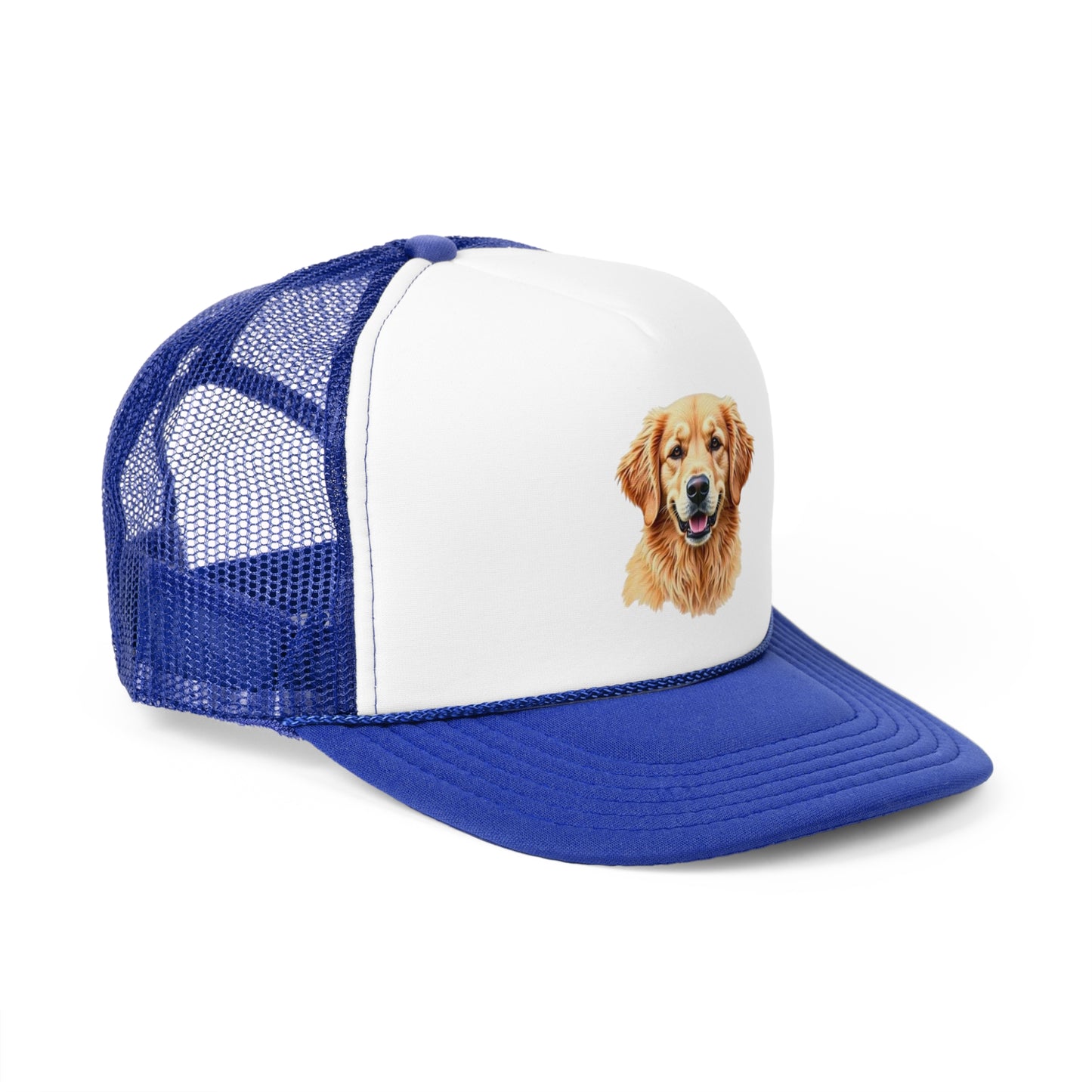 Golden Retriever Portrait Trucker Hat - Happy Dog Watercolor Art Style Cap - Perfect for Pet Lovers
