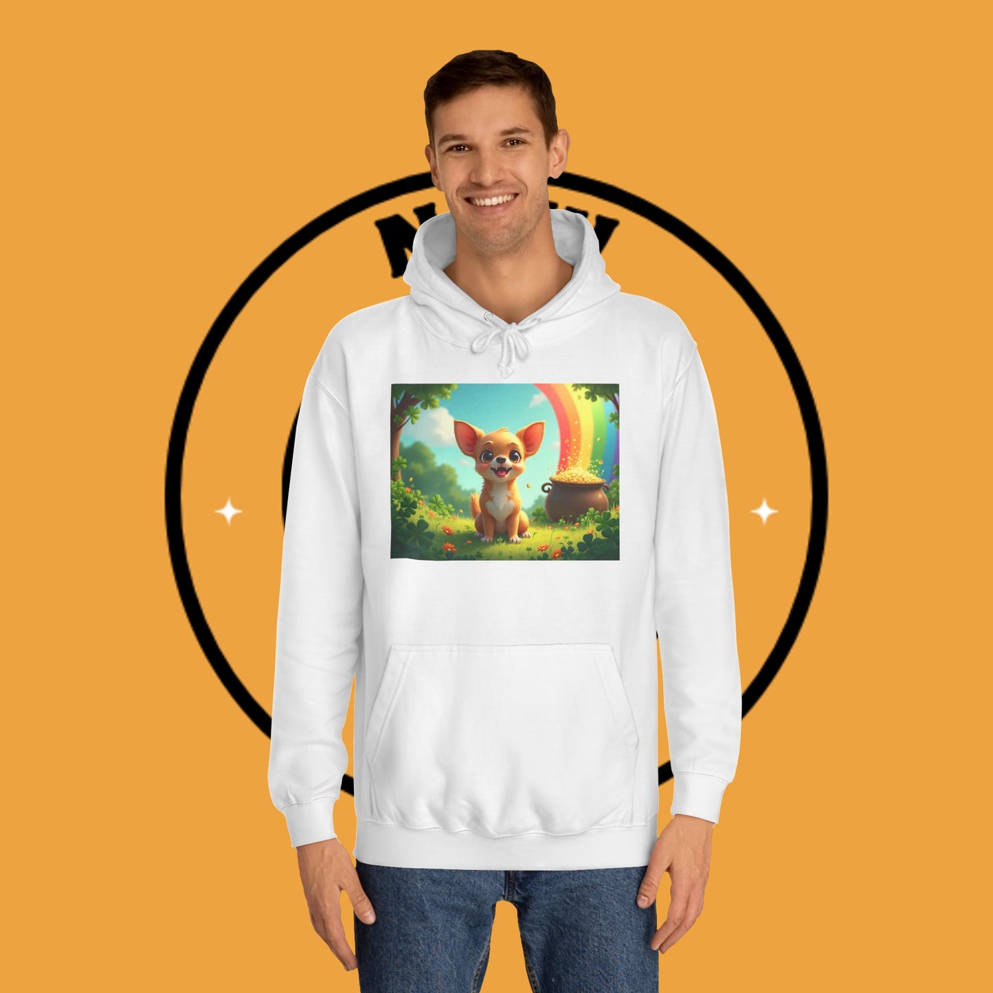 Lucky Rainbow Chihuahua Hoodie - St. Patrick's Day Magical Puppy Sweatshirt