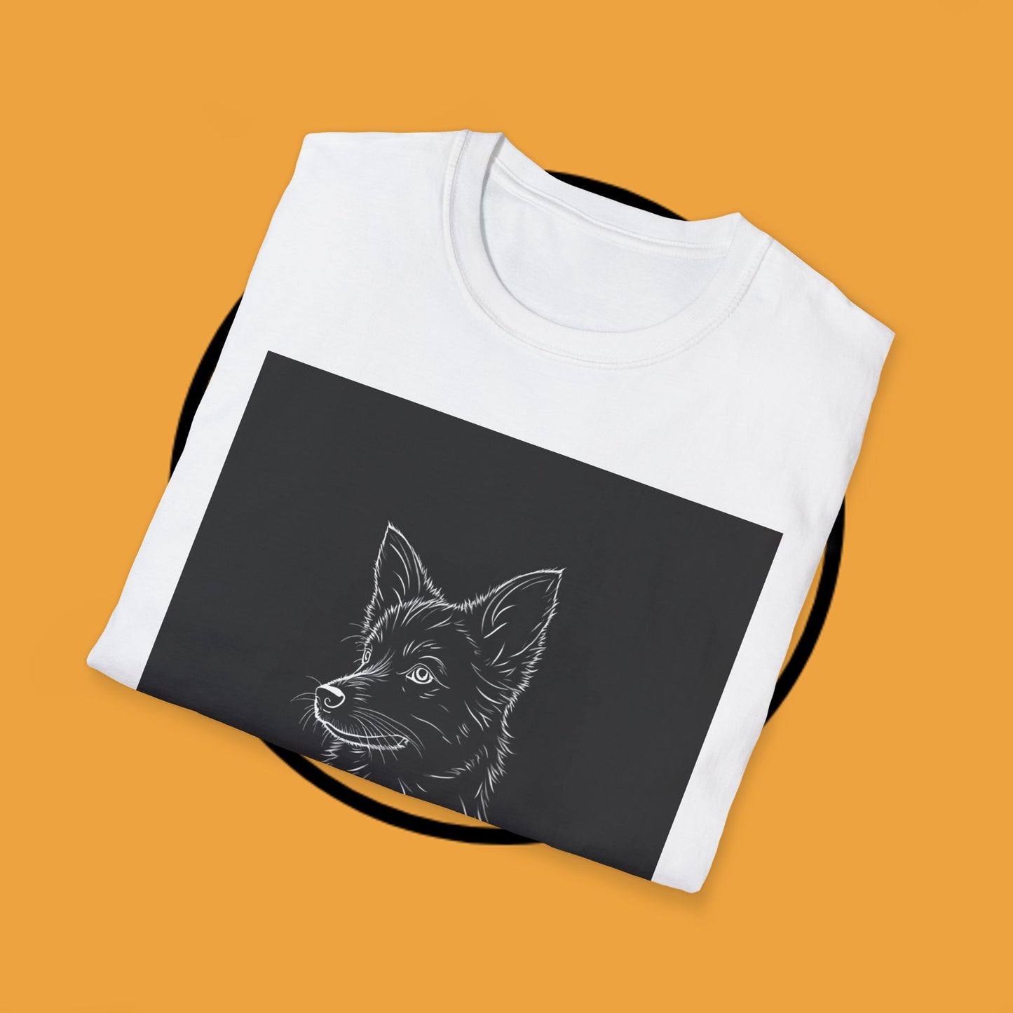 Premium Border Collie Portrait T-Shirt - Minimalist Black & White Design | Dog Lover Graphic Tee