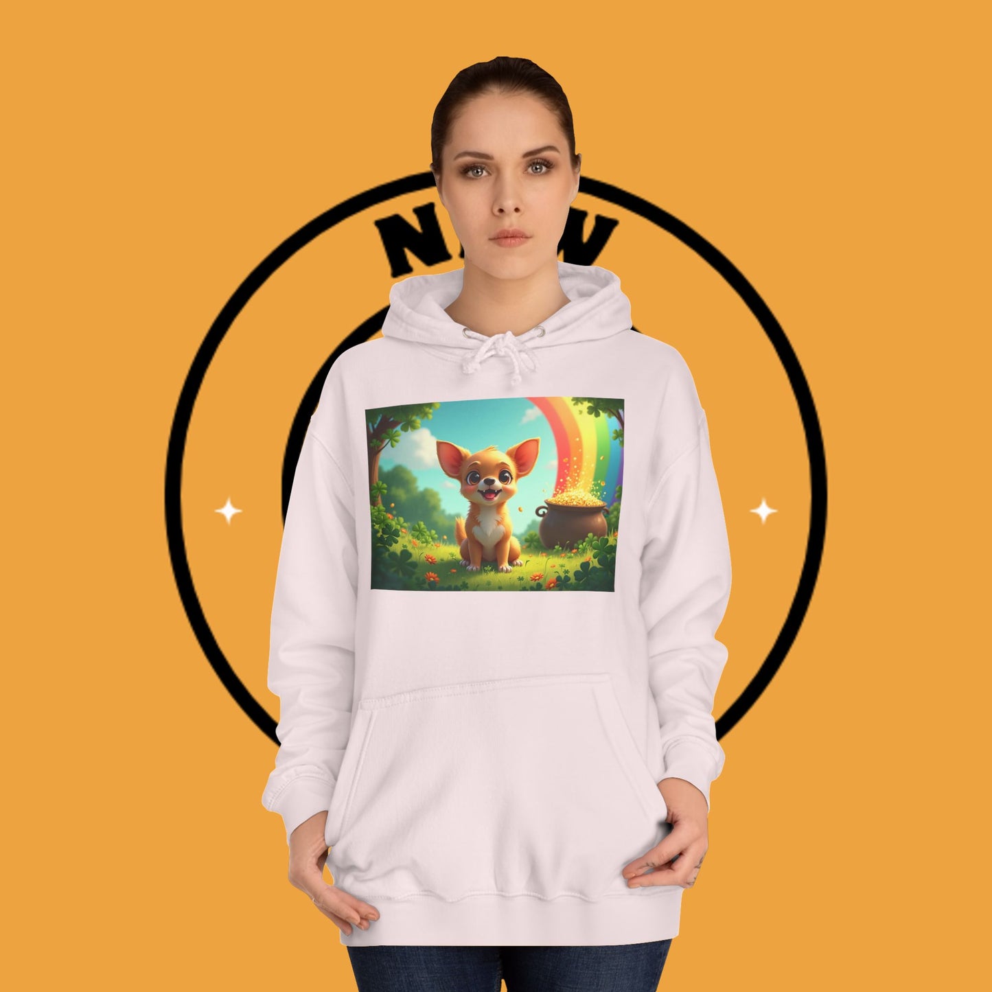 Lucky Rainbow Chihuahua Hoodie - St. Patrick's Day Magical Puppy Sweatshirt