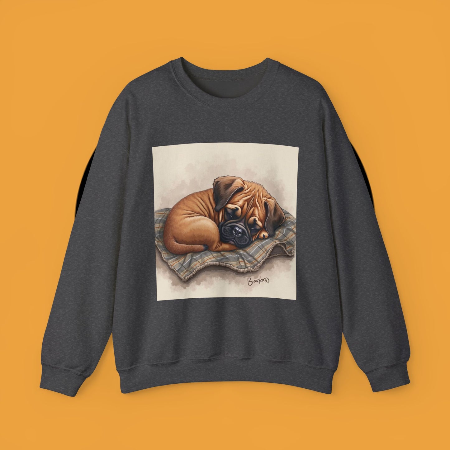 Sleeping Boxer Puppy Crewneck Sweatshirt - Cozy Dog Art Design - Comfort Wear for Pet Lovers
