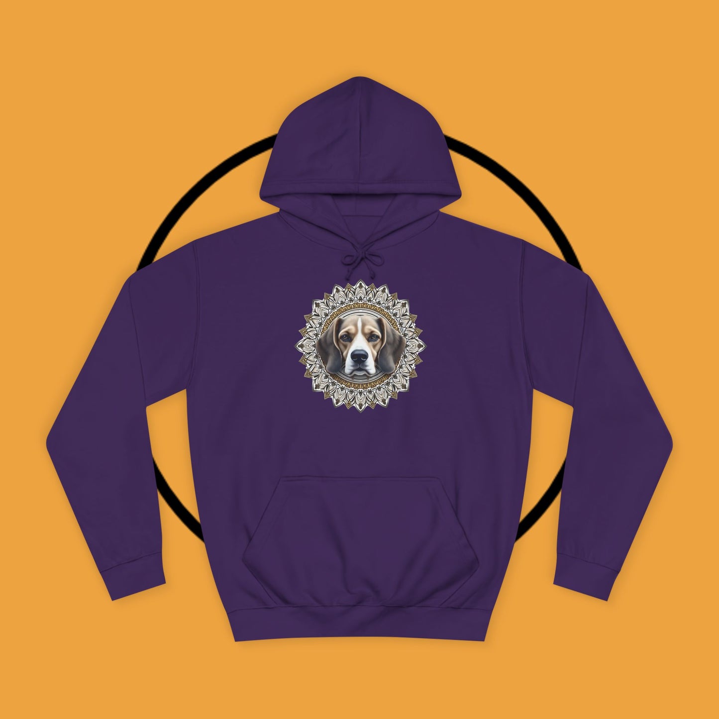 🕉️ Sacred Beagle Mandala Hoodie - Where Spirituality Meets Canine Love! ✨Royal Beagle Mandala Hoodie 🐾✨- Unisex Hoodie