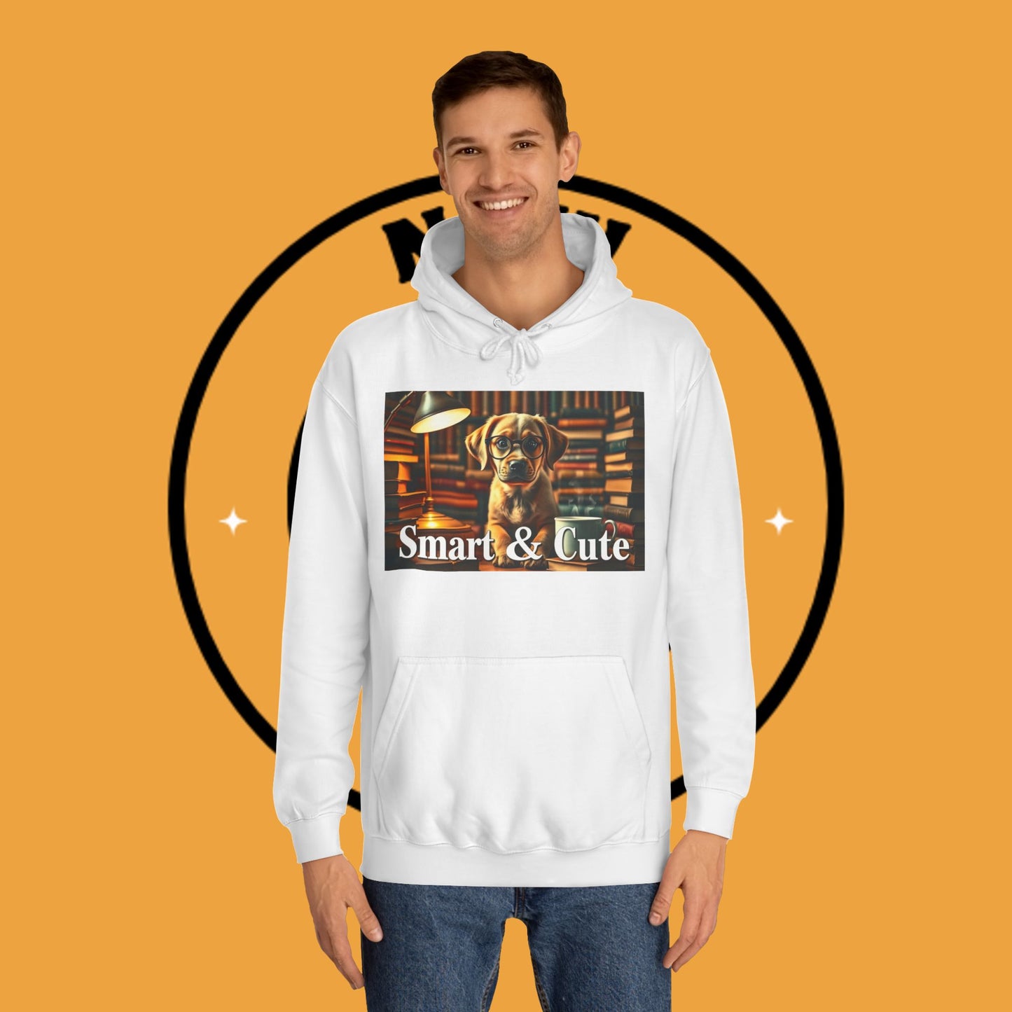 Smart & Cute Bookworm Puppy Hoodie - Unisex Hoodies