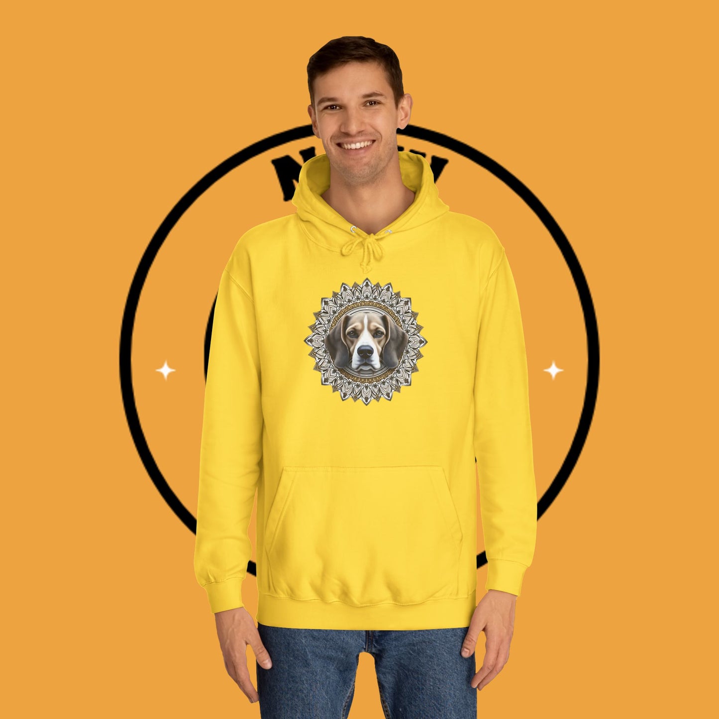 🕉️ Sacred Beagle Mandala Hoodie - Where Spirituality Meets Canine Love! ✨Royal Beagle Mandala Hoodie 🐾✨- Unisex Hoodie