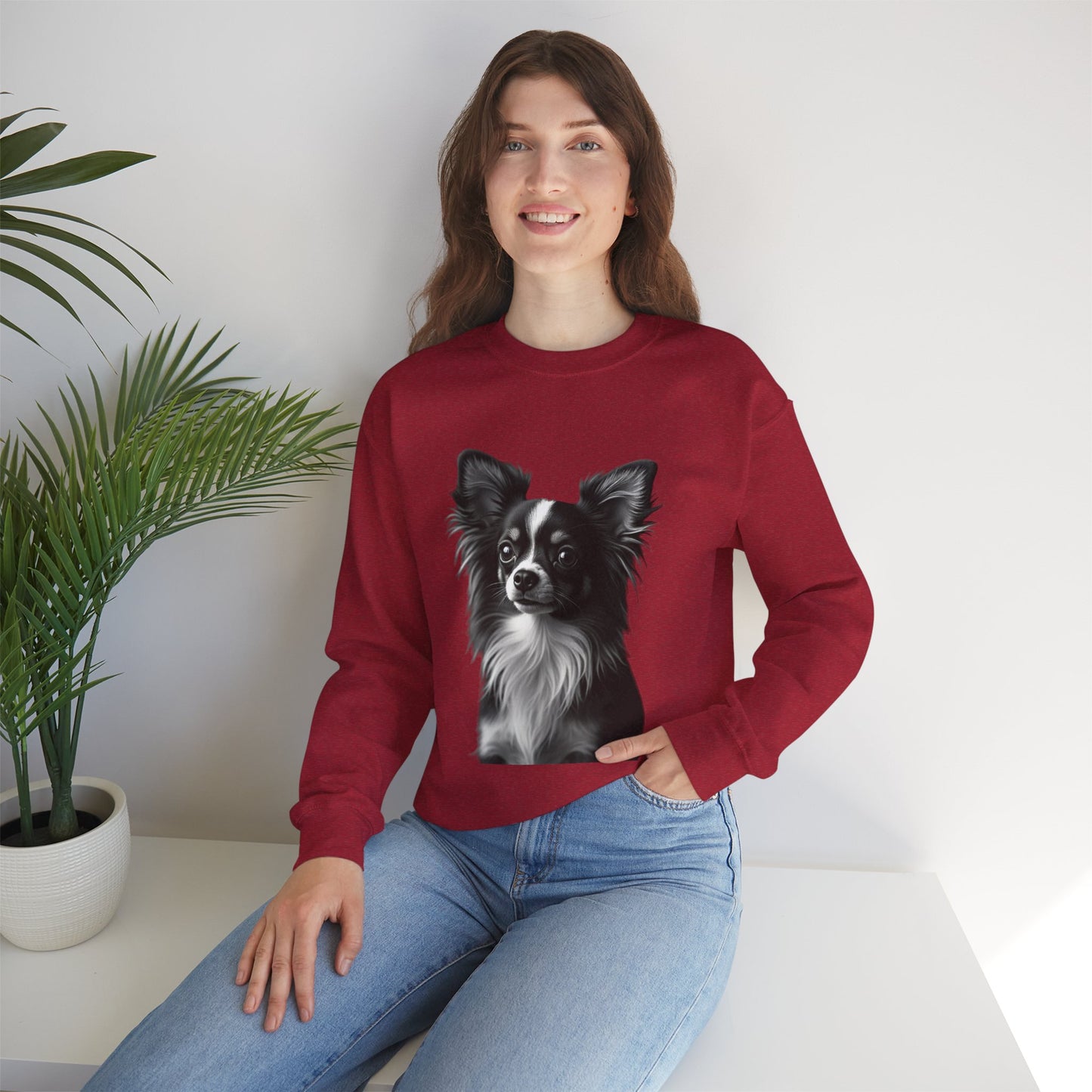 Vintage Chihuahua Portrait Sweatshirt | Black White Dog Photography | Classic Pet Art Design