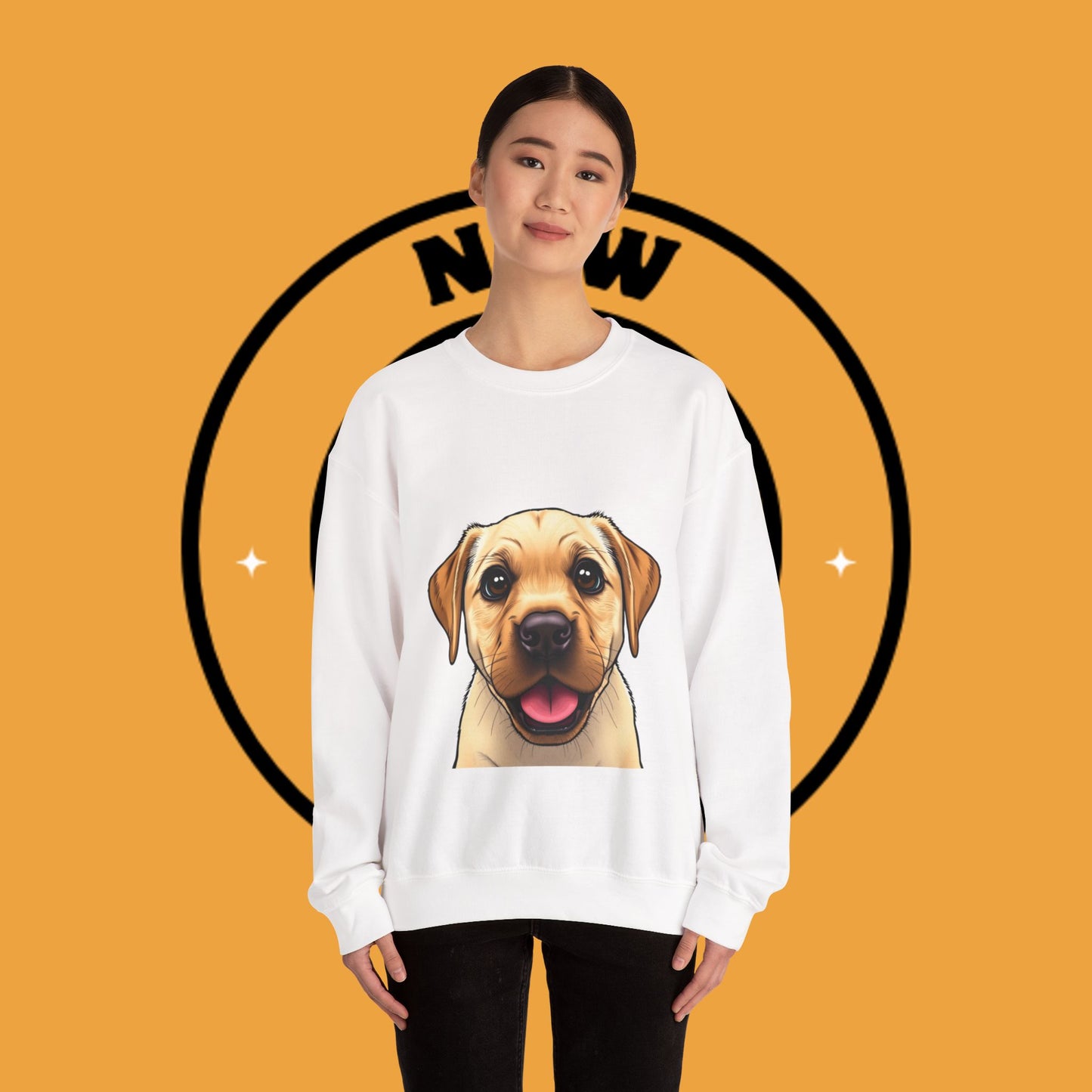 Labrador Puppy Crewneck Sweatshirt - Cartoon Dog Digital Art