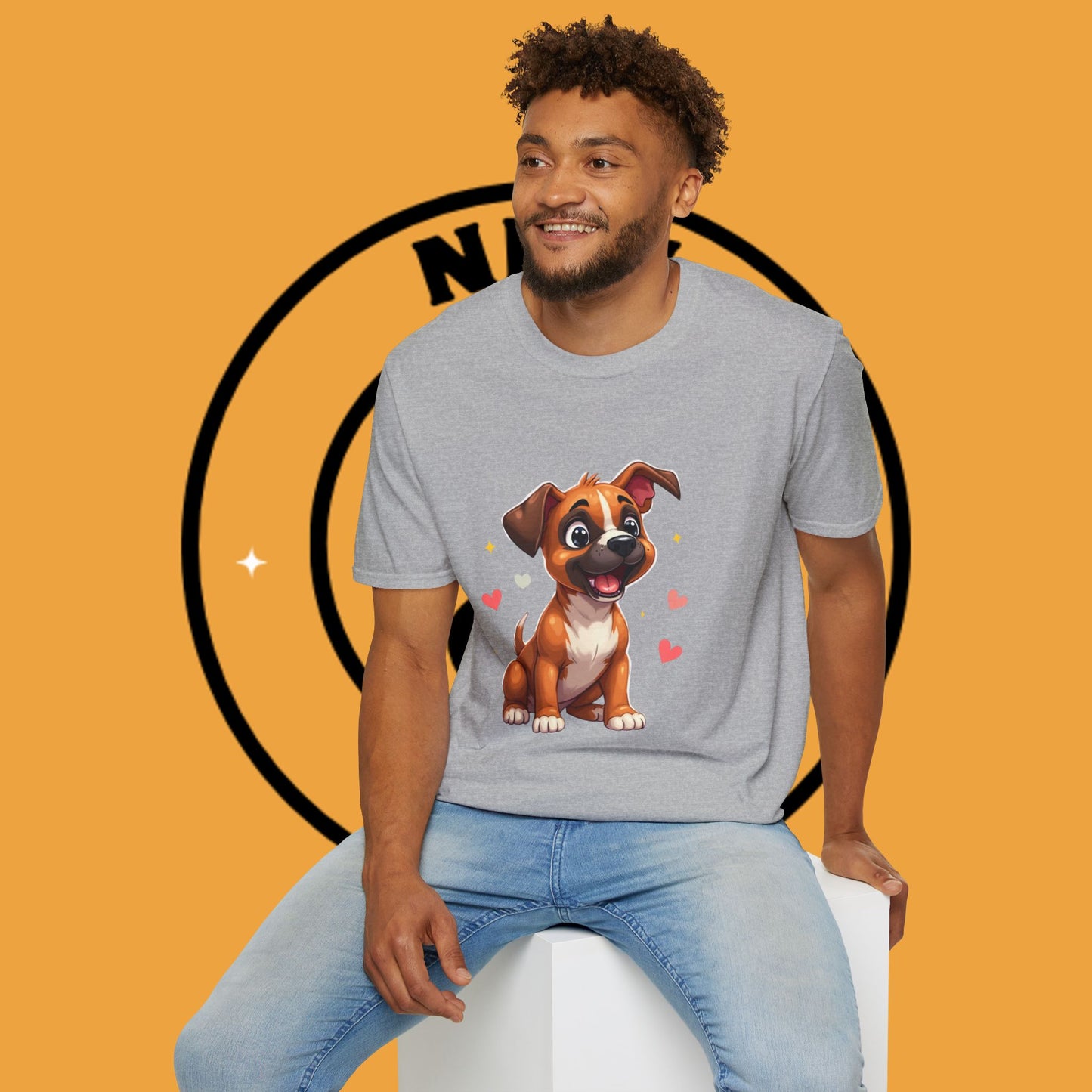Cute Boxer Puppy Love T-Shirt - Happy Dog Heart Design Tee for Dog Lovers