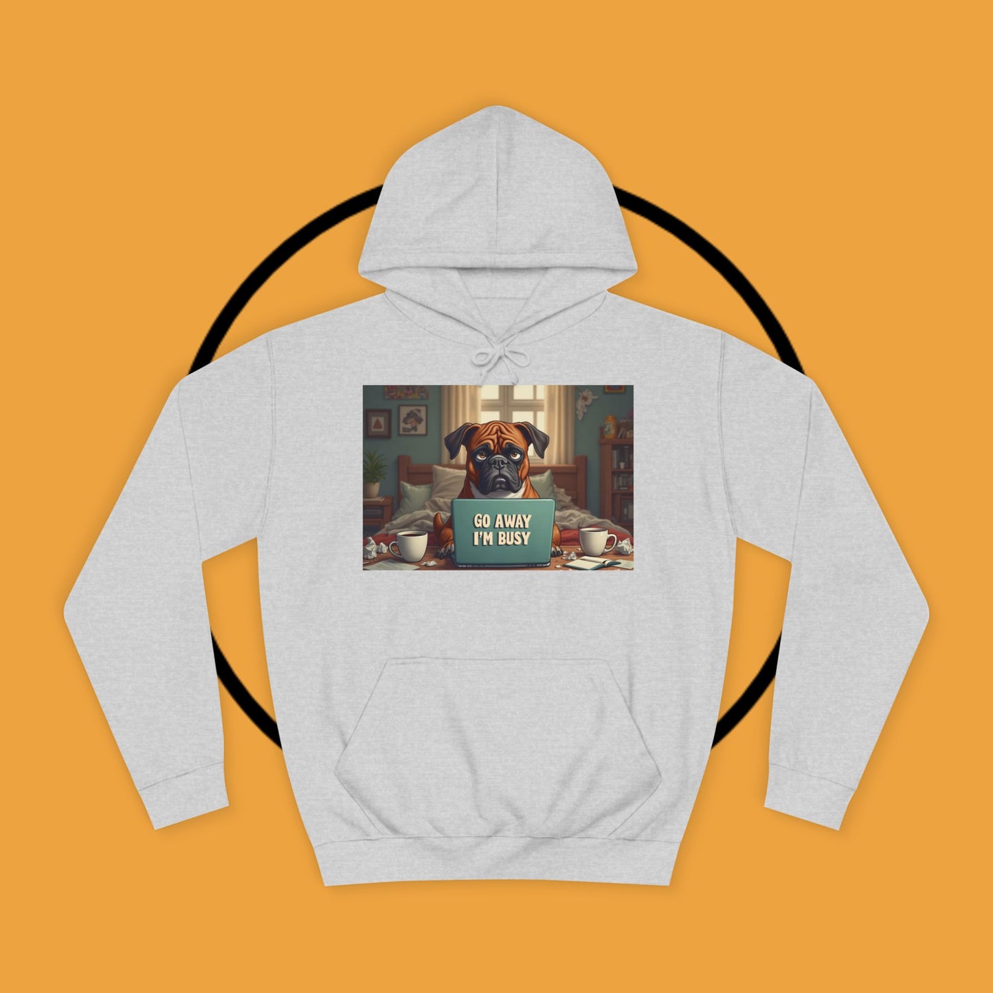 "Go Away I'm Busy" Working Dog Hoodie - Funny Office Humor Apparel | Remote Work Gift
