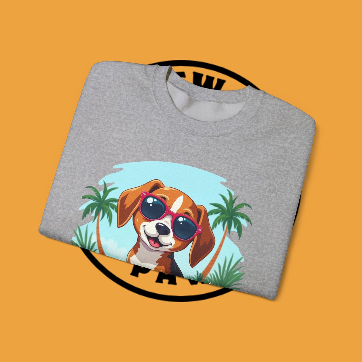 Dog Lover Crewneck Sweatshirt - Beagle surfista - Cool Summer Beagle Surfboard Sweatshirt β Perfect for Beach Vibes!