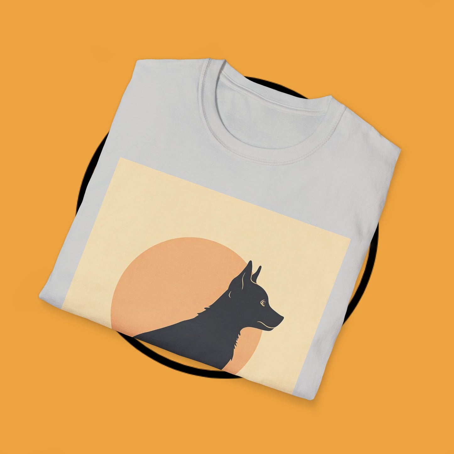 Border Collie Silhouette T-Shirt - Minimalist Sunset Design | Dog Lover Graphic Tee