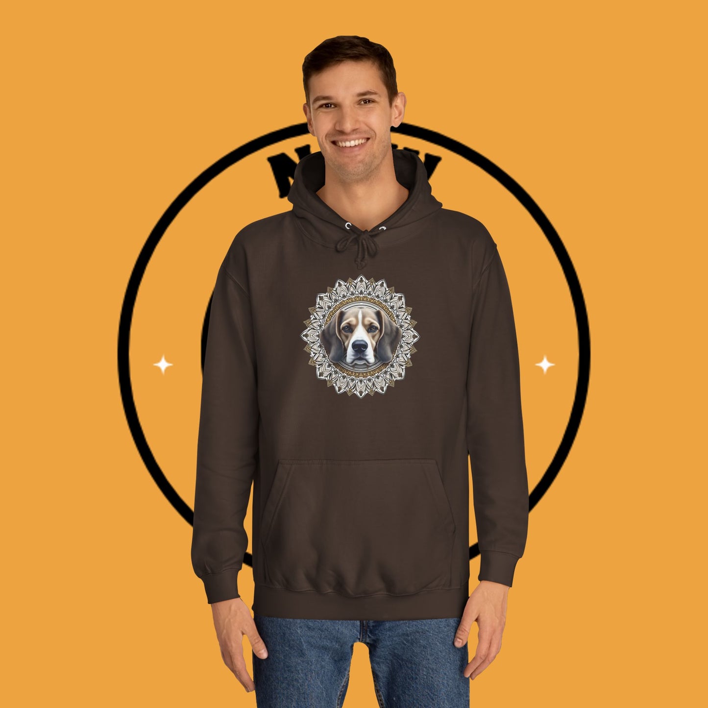 🕉️ Sacred Beagle Mandala Hoodie - Where Spirituality Meets Canine Love! ✨Royal Beagle Mandala Hoodie 🐾✨- Unisex Hoodie