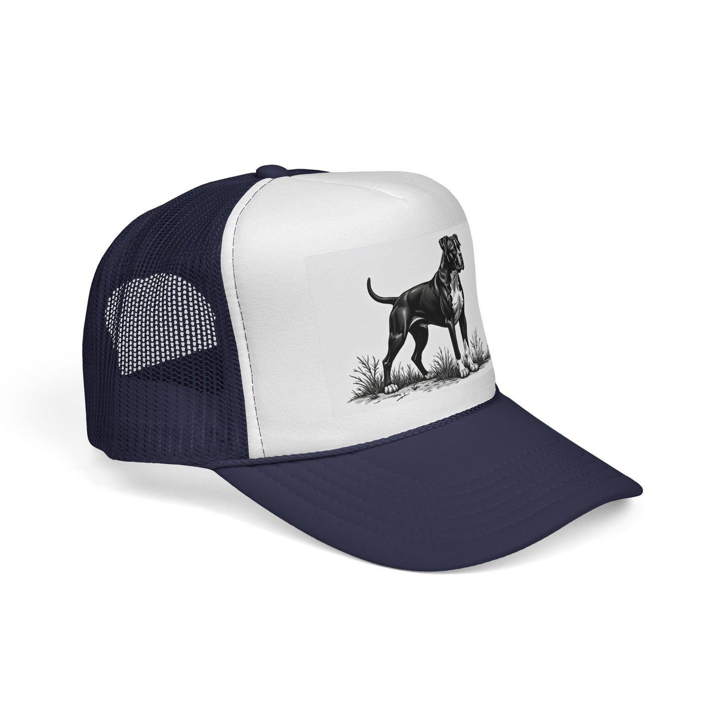 "Boxer Dog Trucker Cap - Premium Black & White Design | Adjustable Snapback Hat for Dog Lovers | Streetwear Baseball Cap"