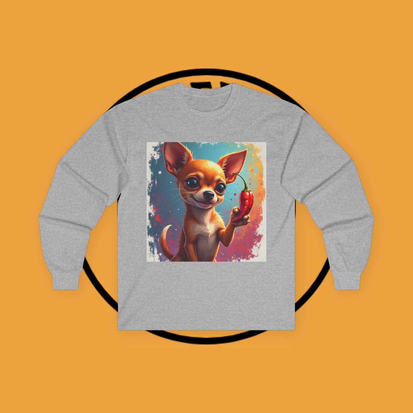 🌶️ Spicy Chihuahua Long Sleeve Tee - Premium Digital Art Design