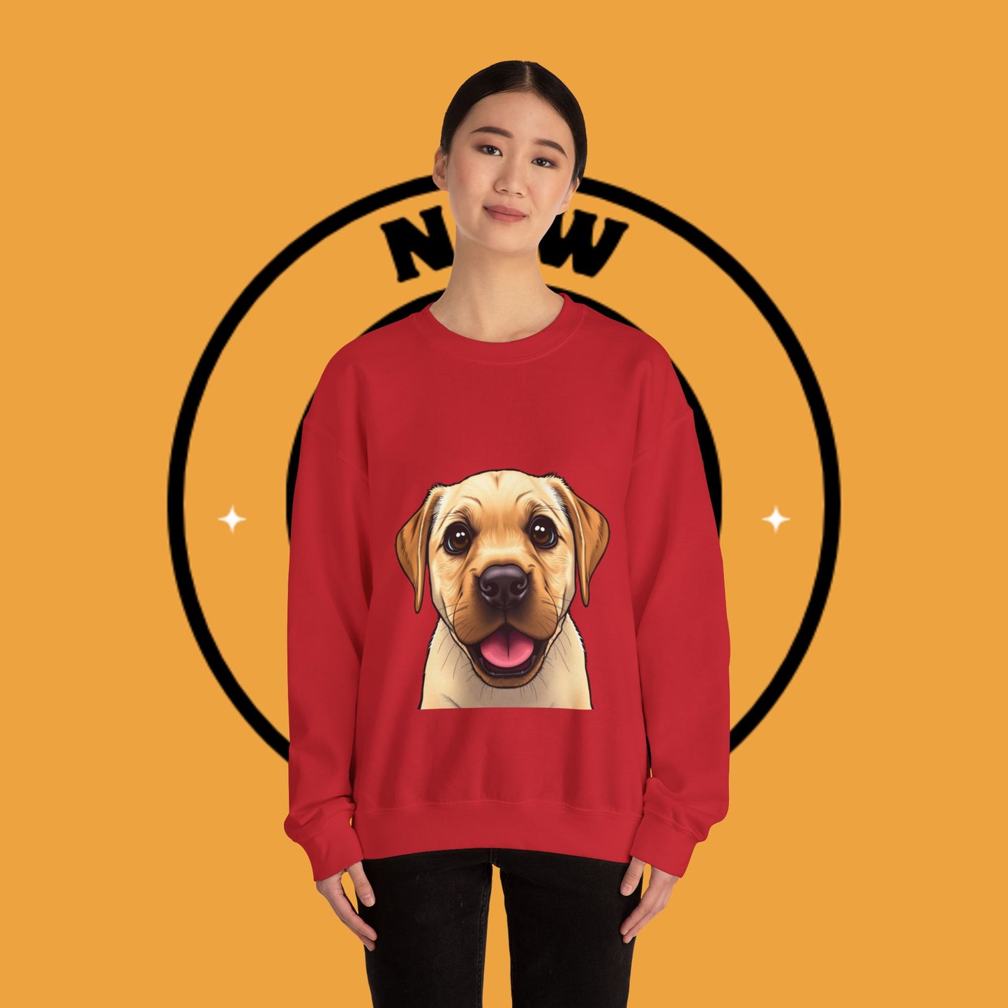 Labrador Puppy Crewneck Sweatshirt - Cartoon Dog Digital Art