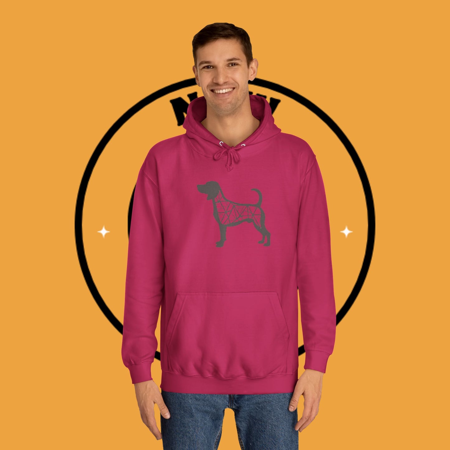 πΊ Geometric Beagle Hoodie - Modern Art Meets Canine Love! π¨ - Unisex Hoodie