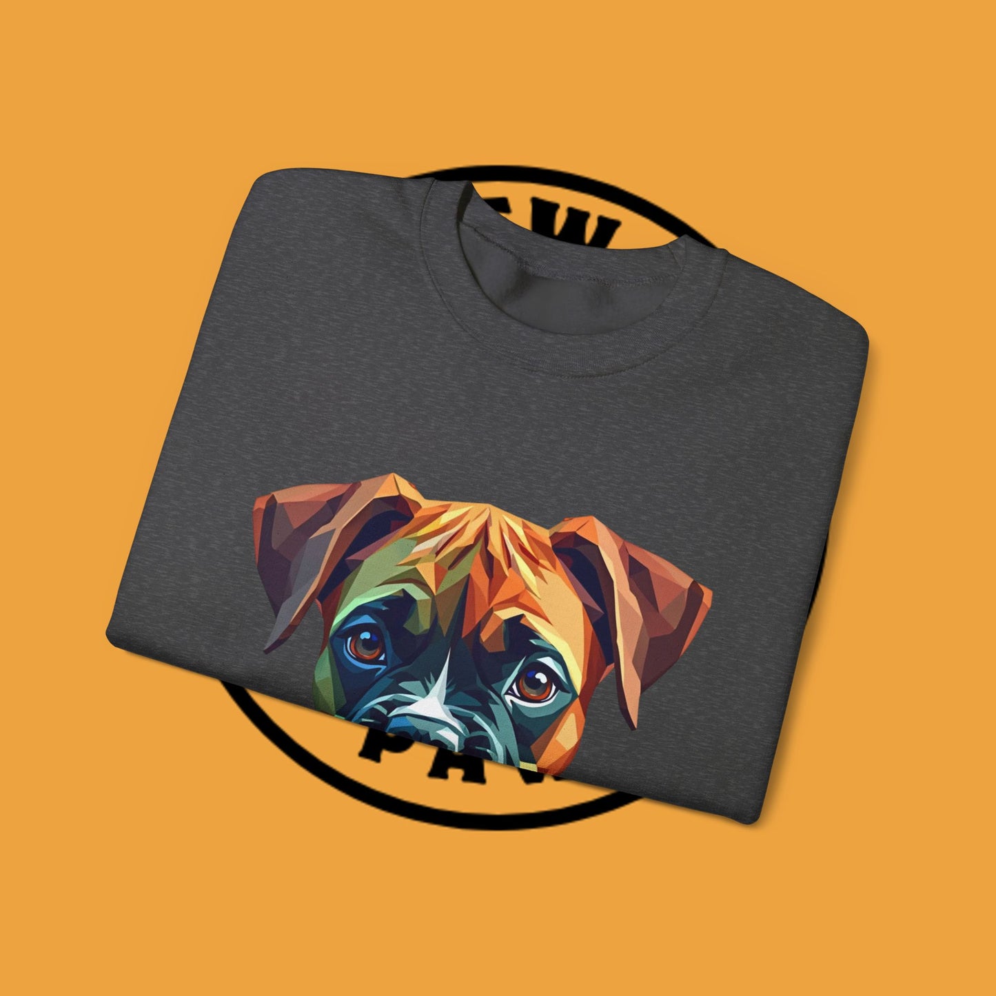 Geometric Boxer Dog Crewneck Sweatshirt - Polygon Art Pet Portrait - Modern Design Lover Gift