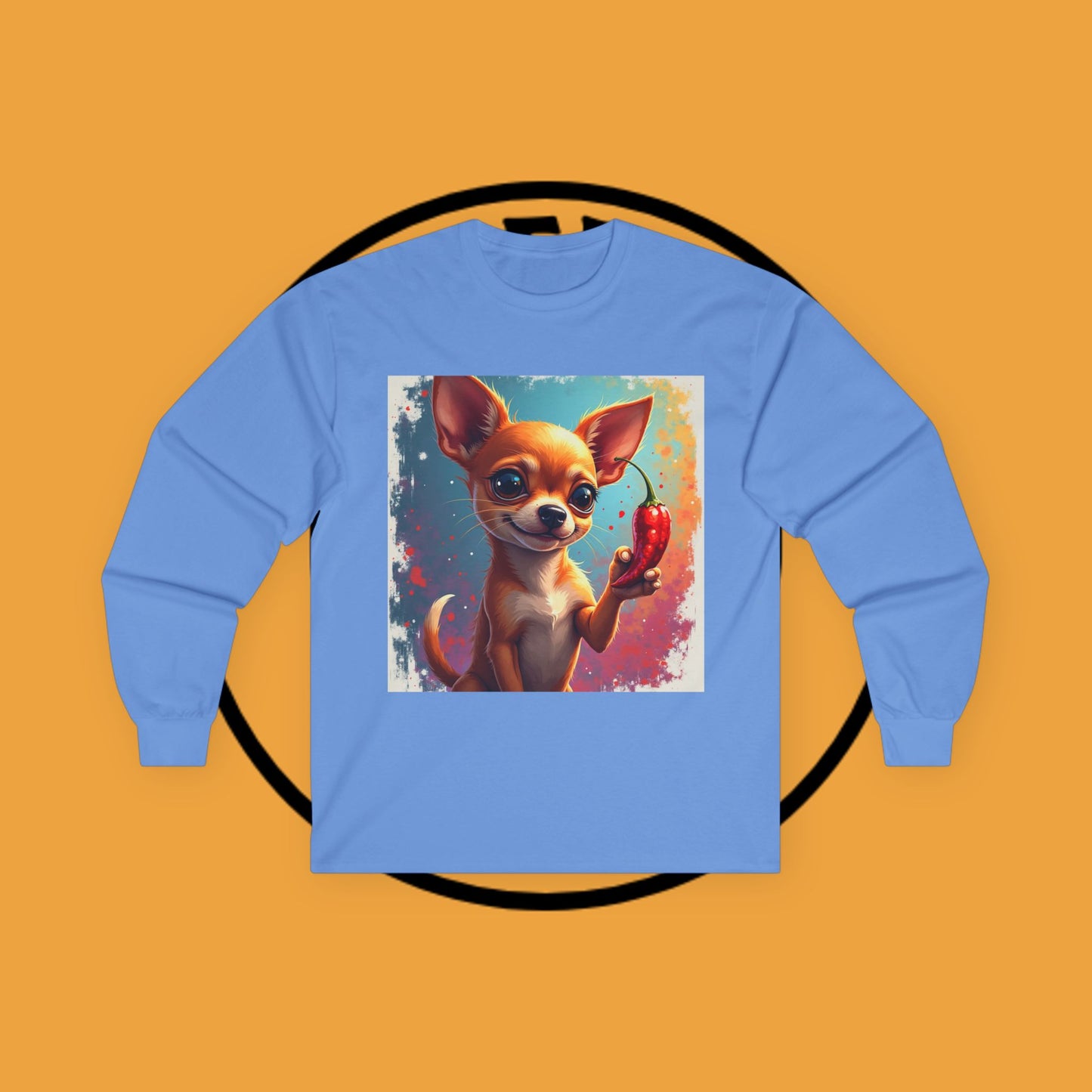 🌶️ Spicy Chihuahua Long Sleeve Tee - Premium Digital Art Design