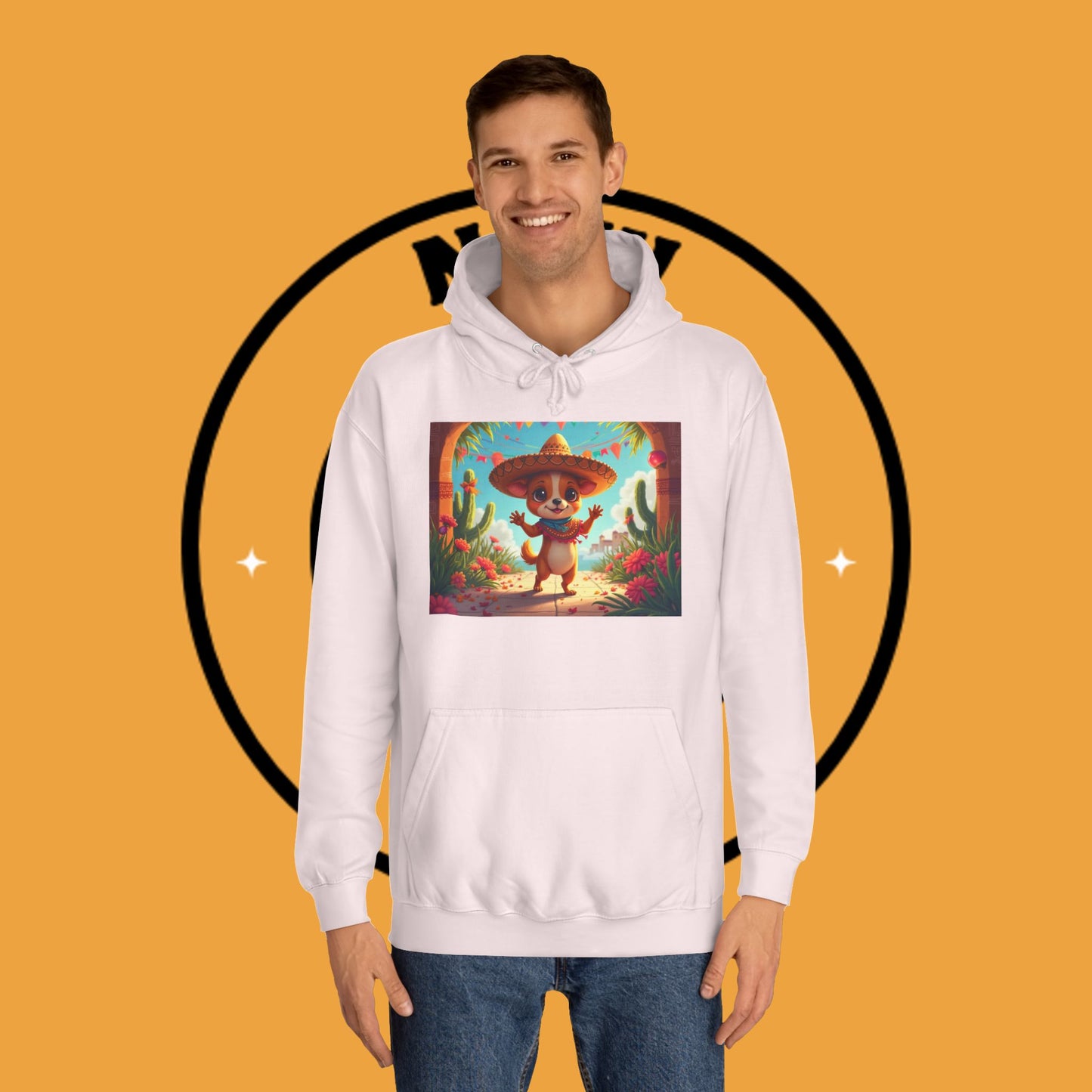 "Mexican Sombrero Chihuahua Hoodie | Fiesta Dog Celebration Wear | Authentic México Desert Art | Cinco de Mayo Gift"
