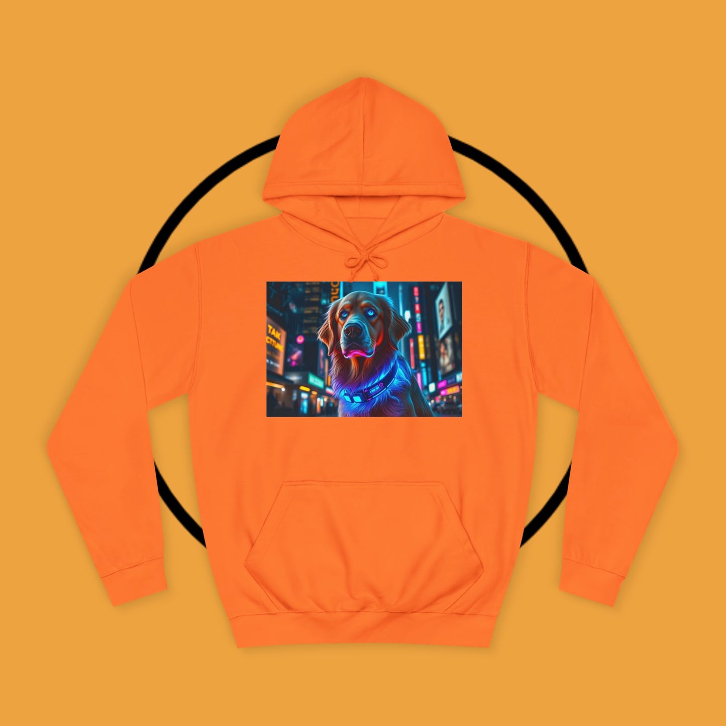 Neon City Lights – Futuristic Urban Dog Hoodie - Unisex Hoodies