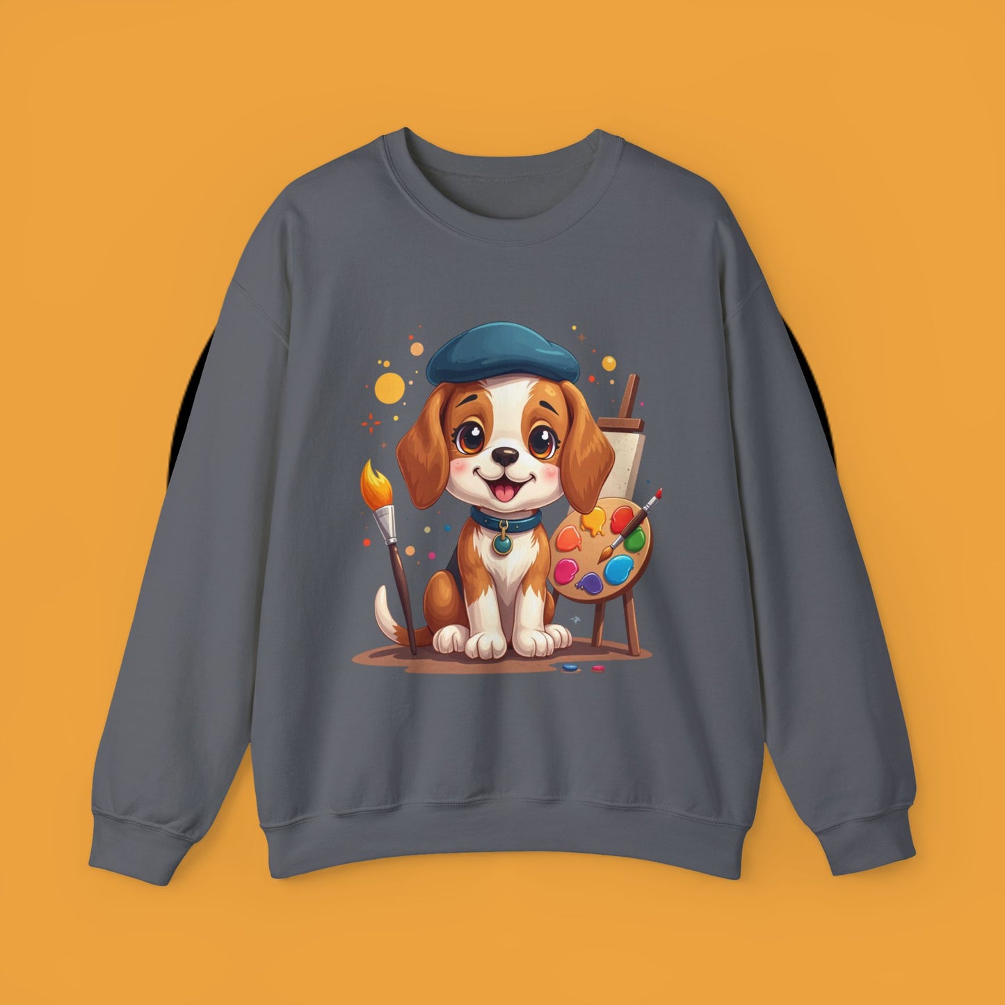 Dog Lover Crewneck Sweatshirt - Beagle Artista π¨ ARTIST BEAGLE SWEATSHIRT - UNLEASH YOUR CREATIVITY! π¨