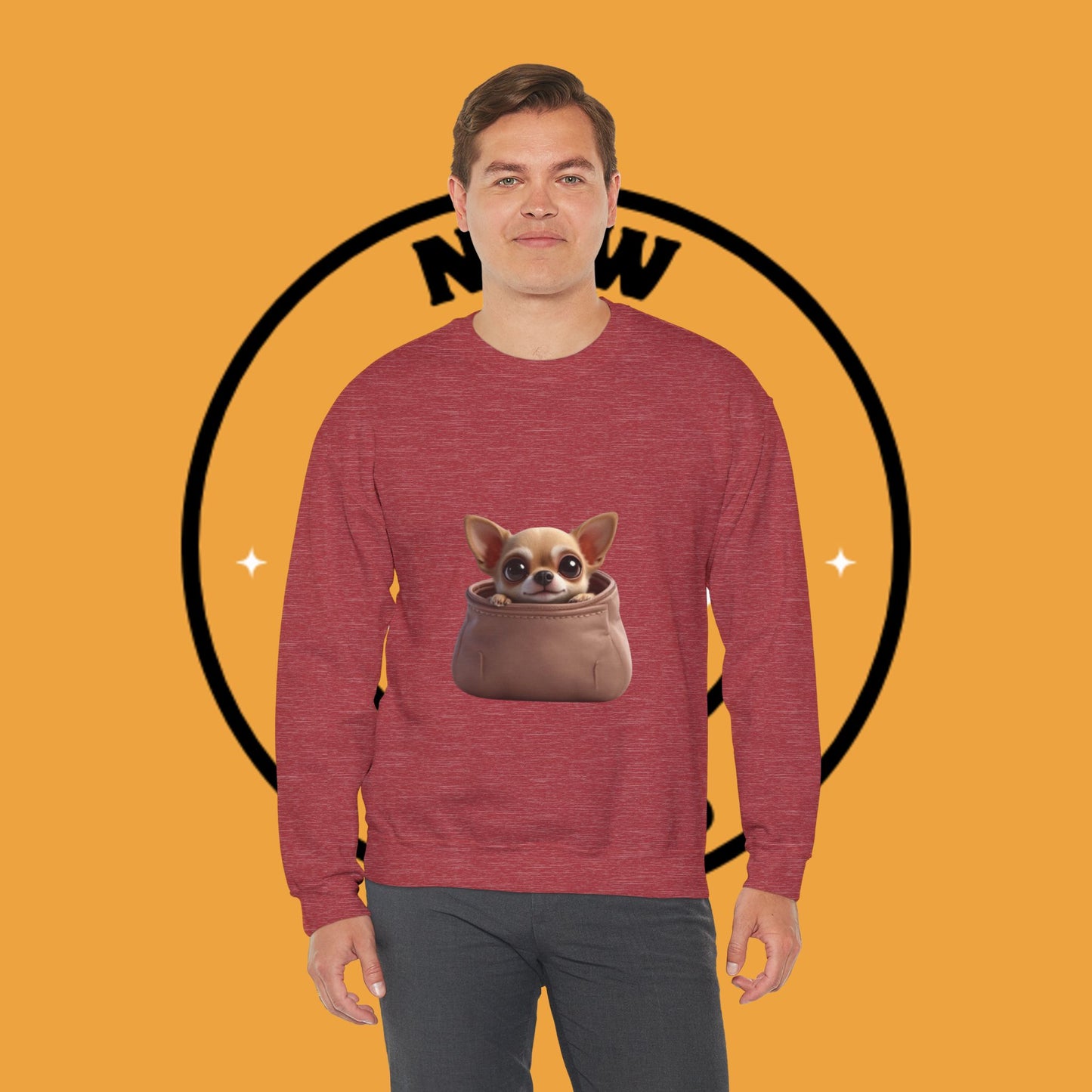 Pocket Chihuahua Sweatshirt - Cute Purse Puppy Design | Small Dog Lover Gift Crewneck