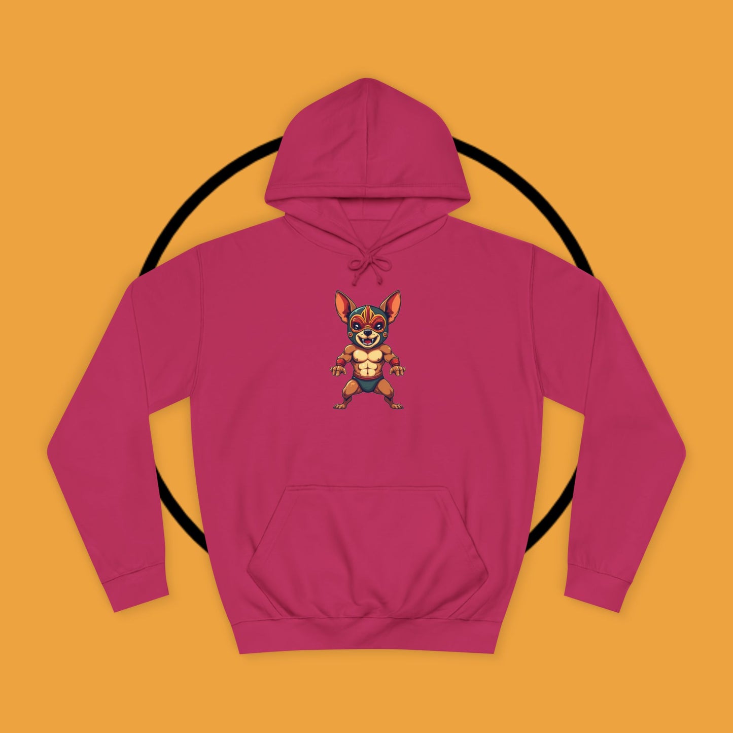 "Luchador Chihuahua Wrestling Hoodie | Mexican Lucha Libre Dog Mask | Wrestler Pet Art | Funny Fighting Dog Gift"